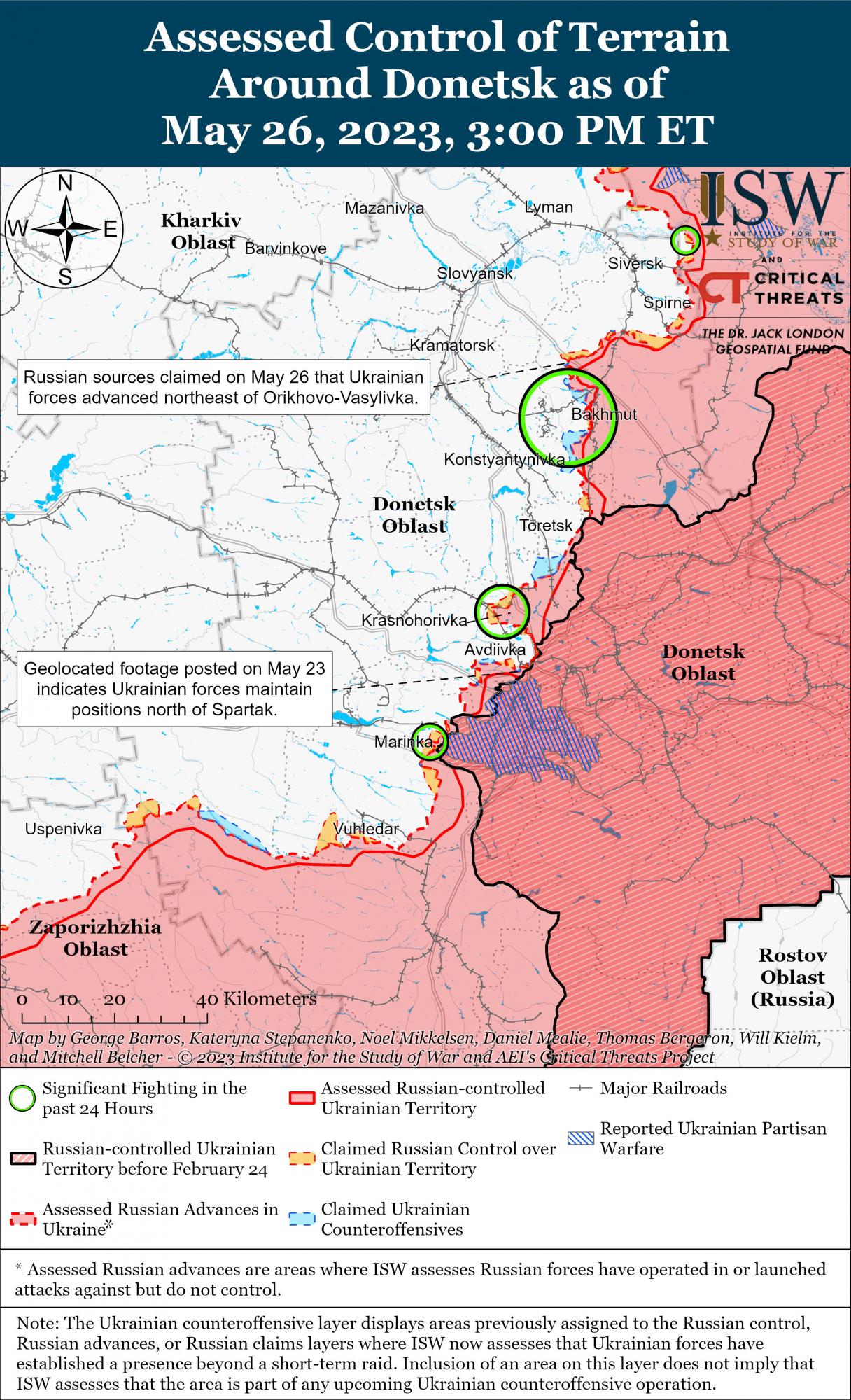 ВСУ перехватили инициативу под Бахмутом: карты боев от ISW