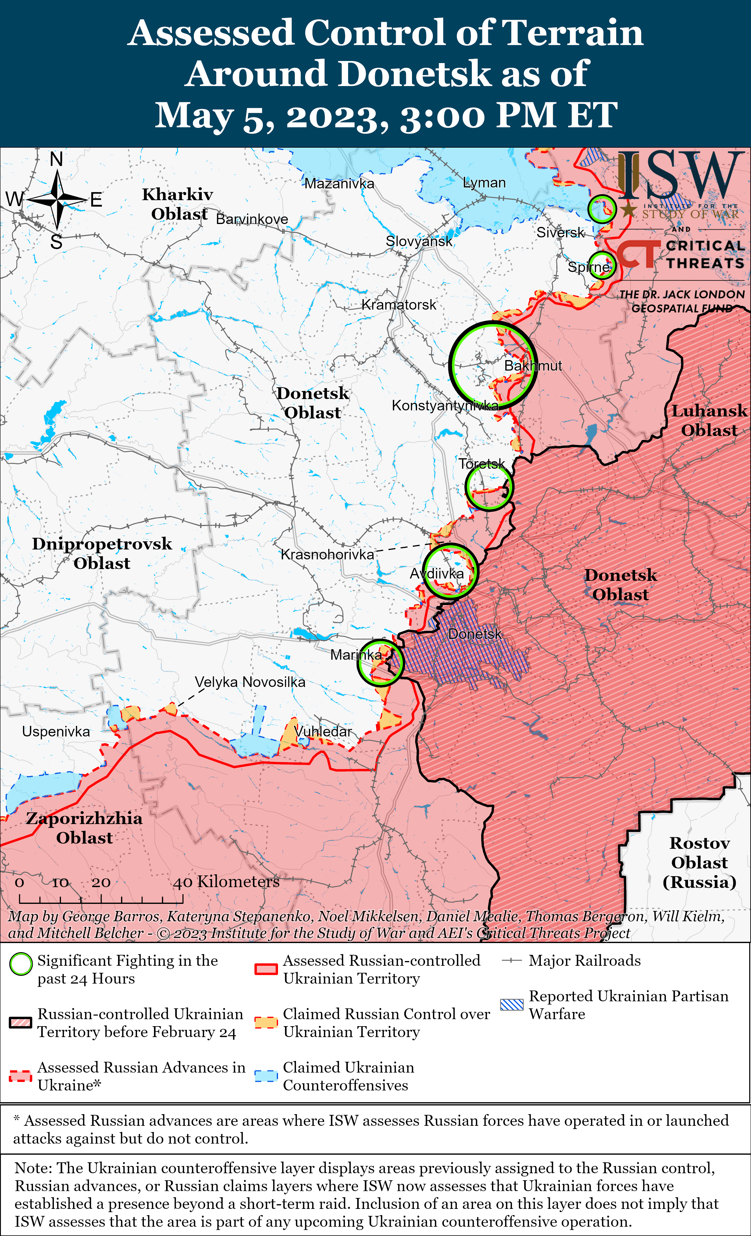 ЗСУ відбили російські атаки у напрямку Авдіївки та Мар’їнки: карти боїв ISW