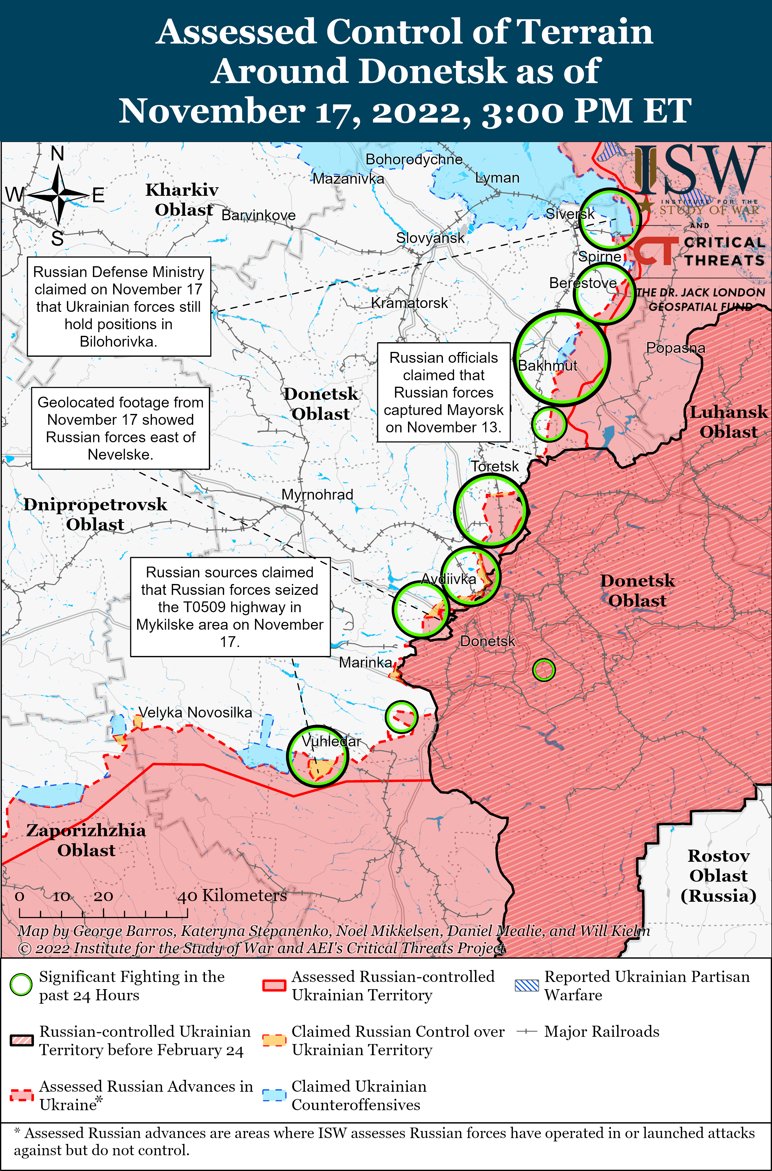 Нова ділянка наступу в Луганській області та 500 зіткнень під Донецьком: карти боїв