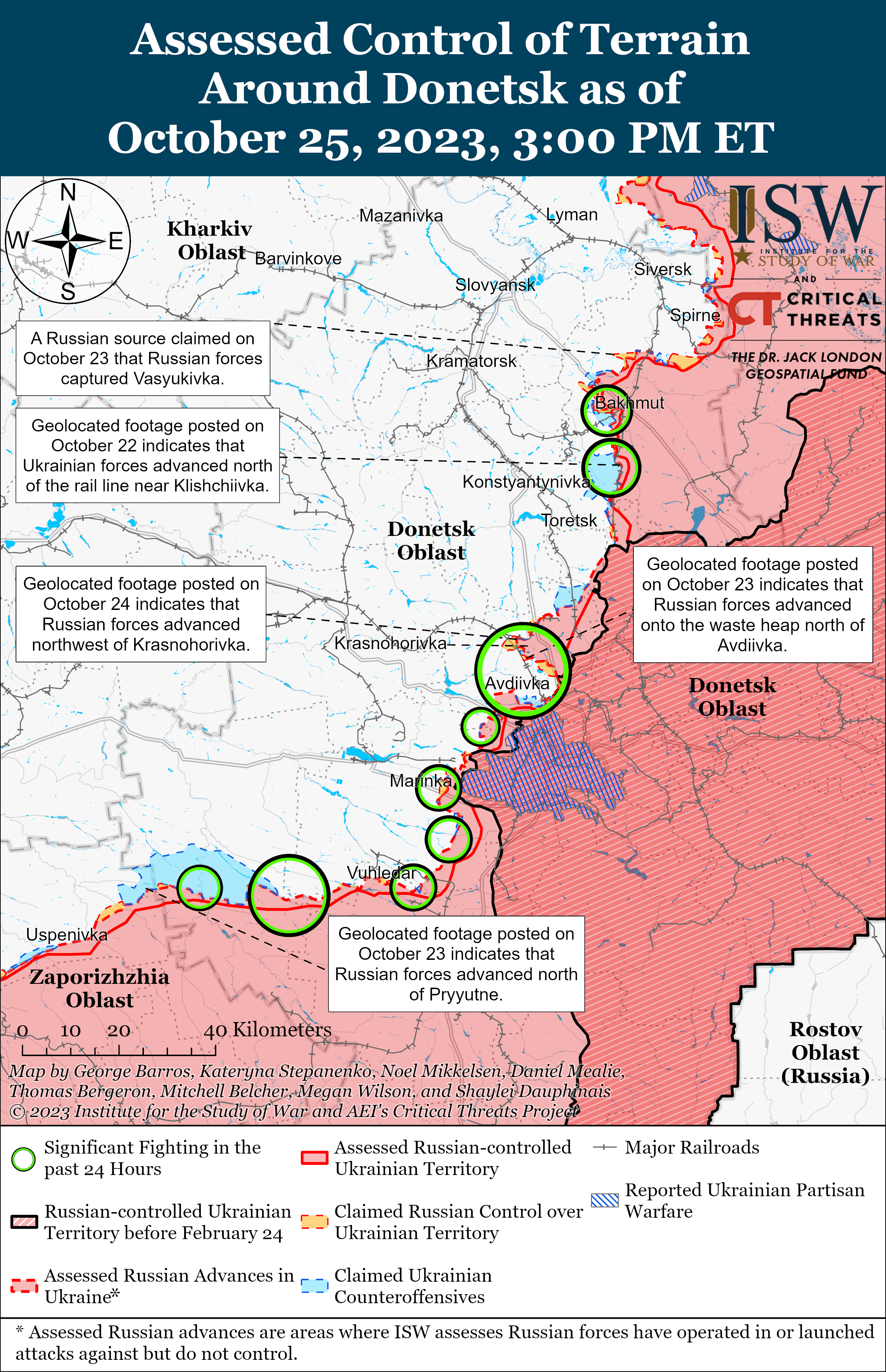 ВСУ наступают в районах Клещиевки, Андреевки и Роботино: карты боев ISW