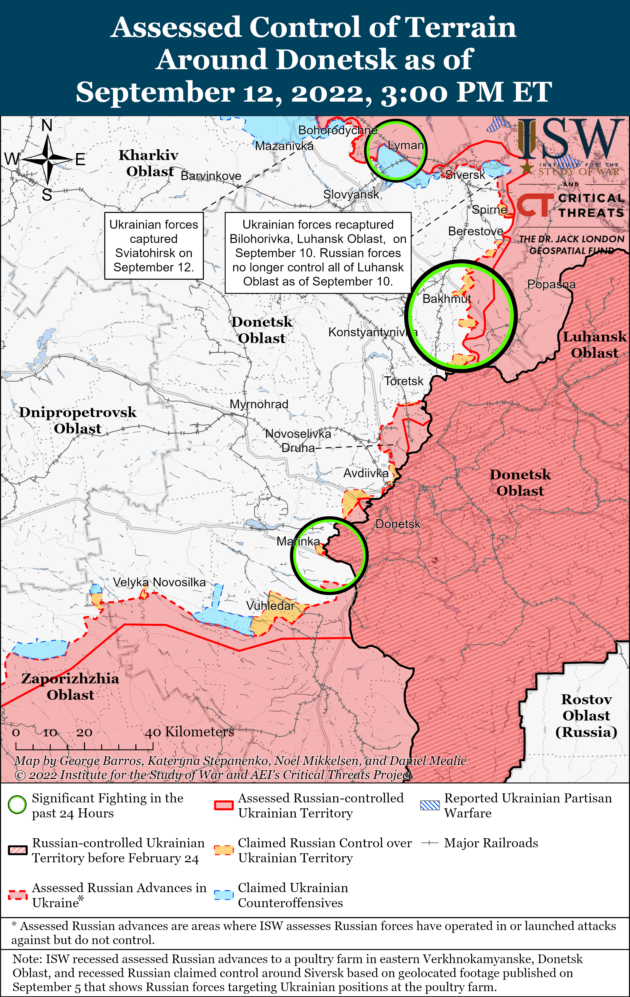 Россияне теряют позиции, а ВСУ продолжают контрнаступление: карты боев на утро 13 сентября