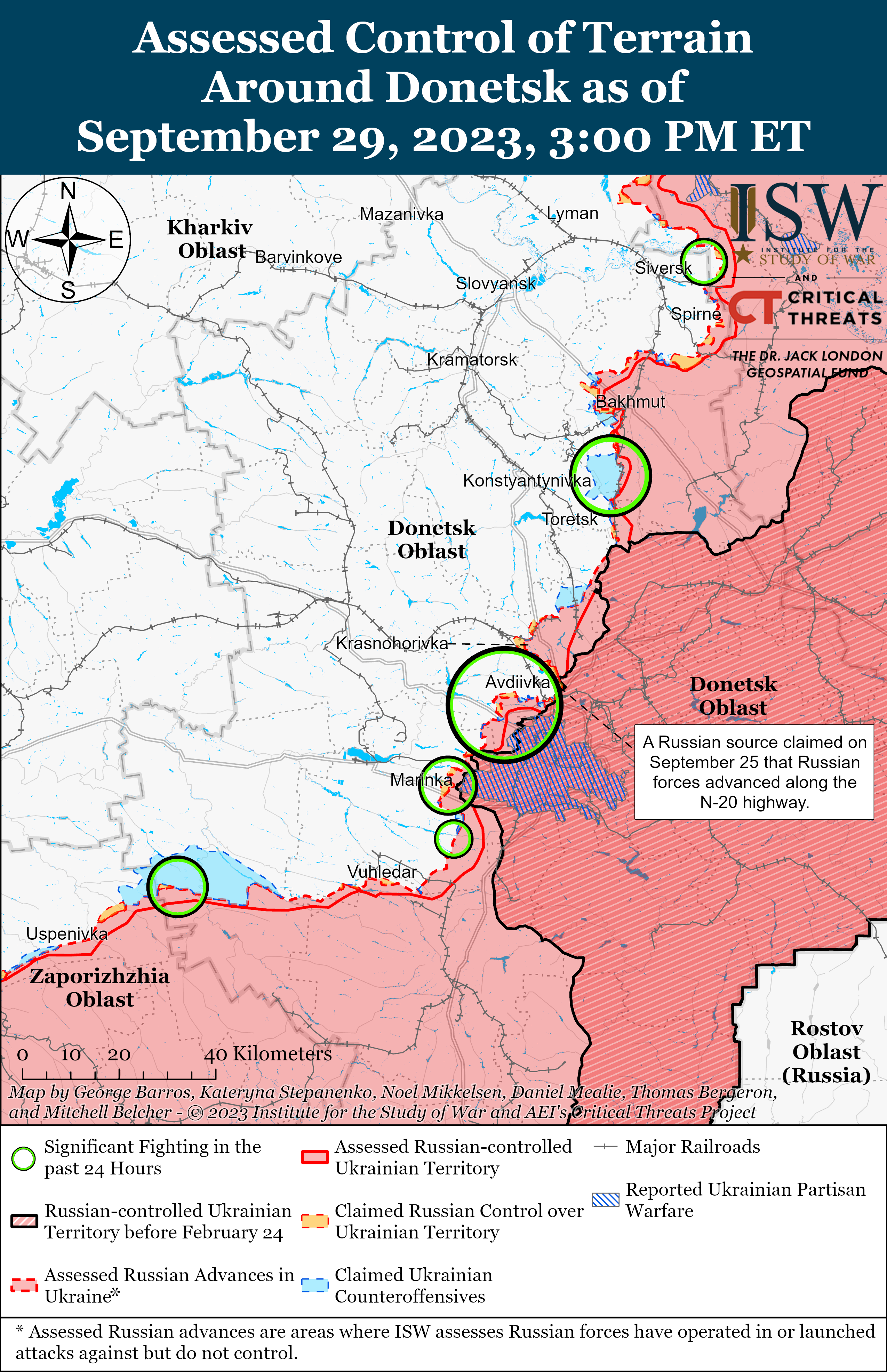 ВСУ продвинулись вблизи Клещиевки на Бахмутском направлении: карты боев ISW