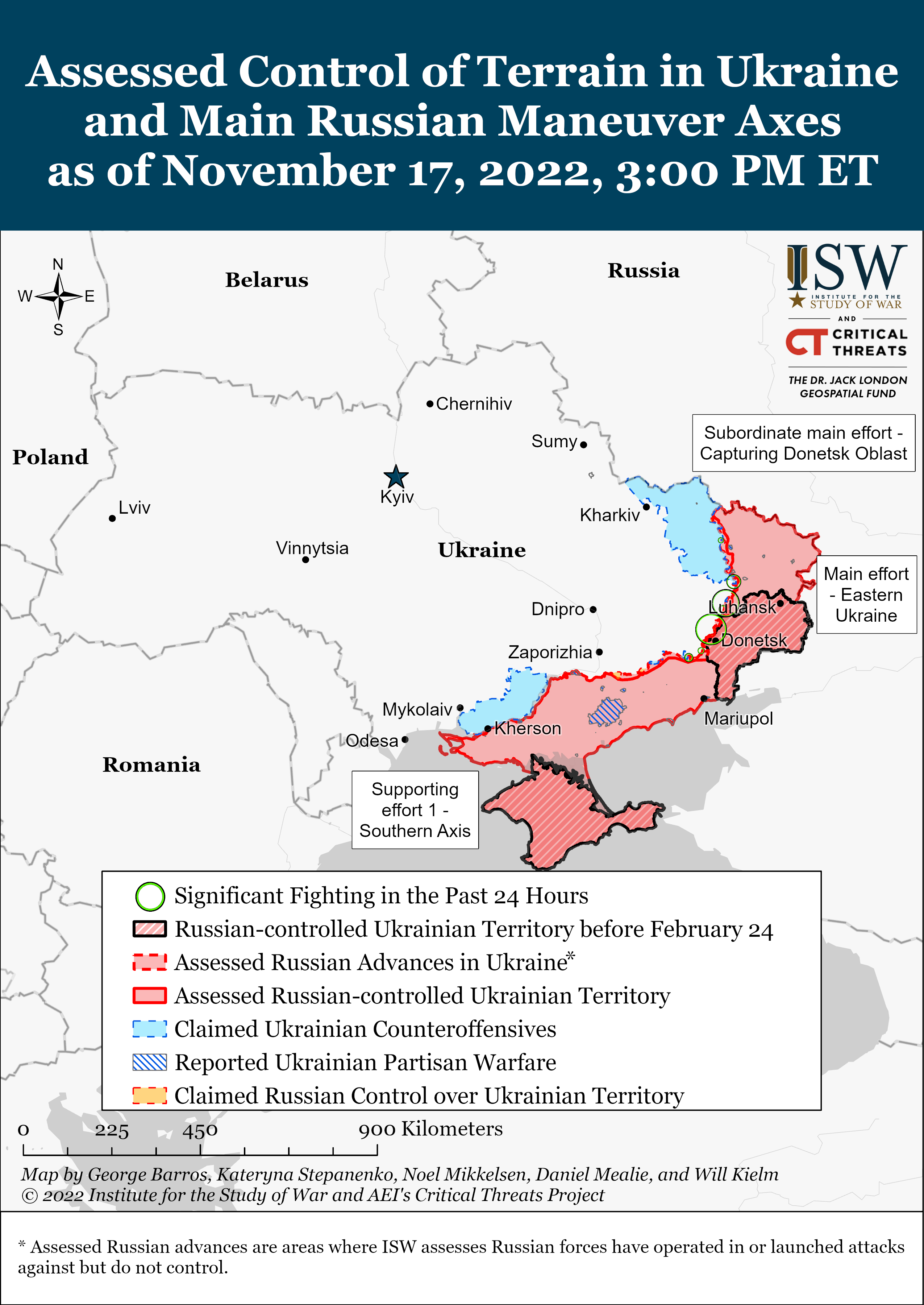 Нова ділянка наступу в Луганській області та 500 зіткнень під Донецьком: карти боїв