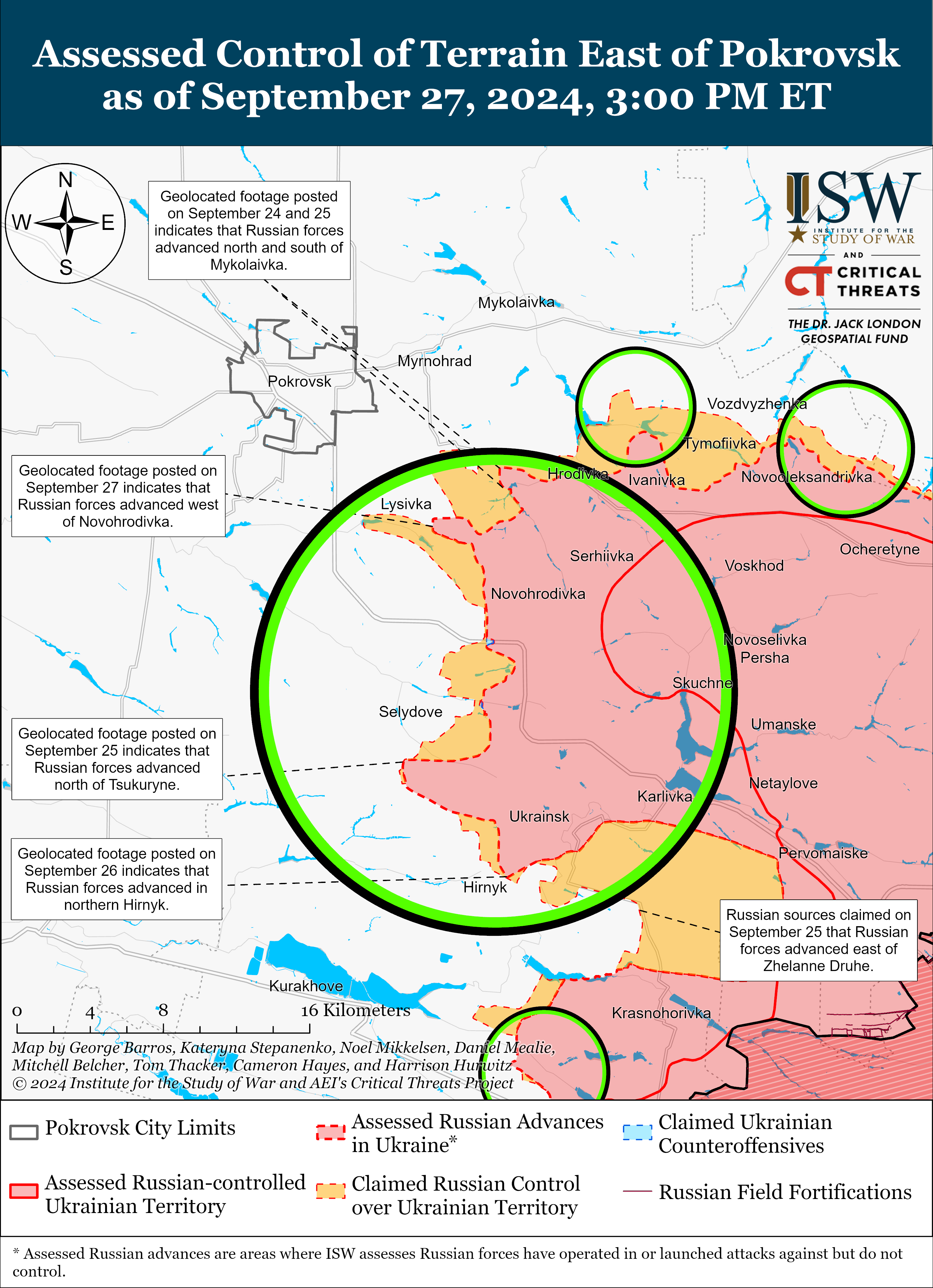 Окупанти просунулися на двох напрямках в Україні: карти ISW