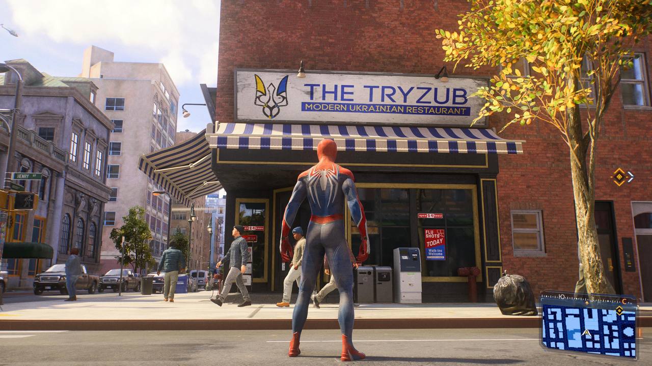 В новой игре о Человеке-пауке появились украинские флаги и вывески: убедитесь сами (фото)