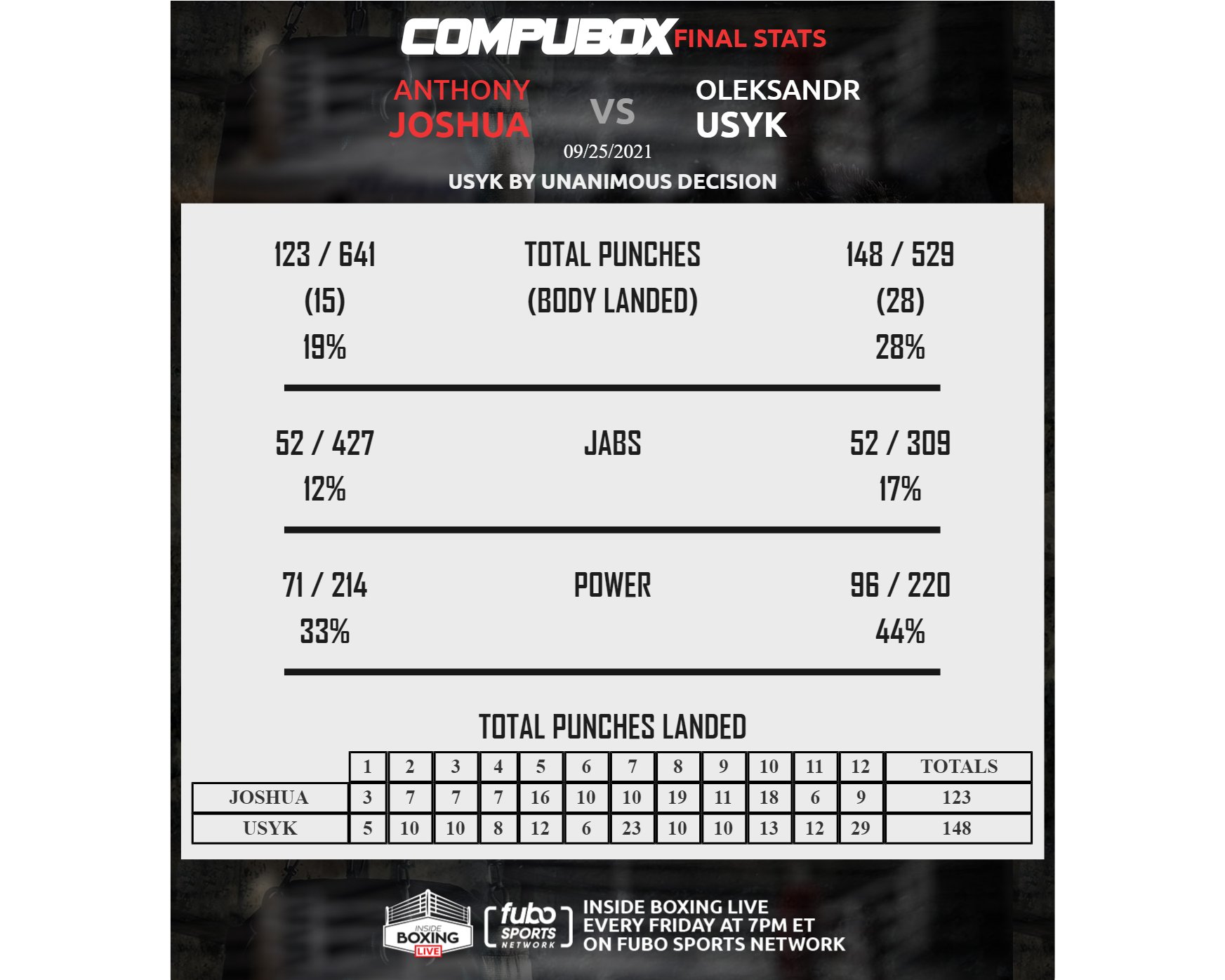 Кто кого бил больше: статистика ударов бою Усик - Джошуа