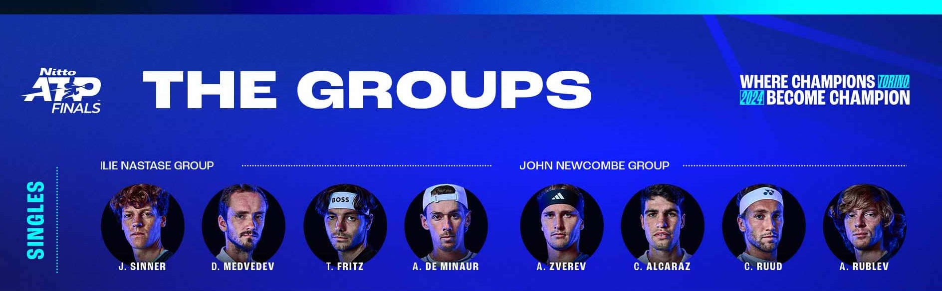 Зиннер, Алькарас и другие узнали соперников на ATP Finals-2024