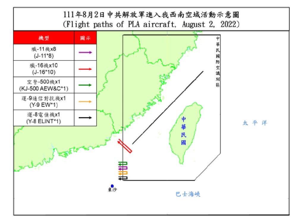Более 20 военных самолетов Китая вошли в зону ПВО Тайваня