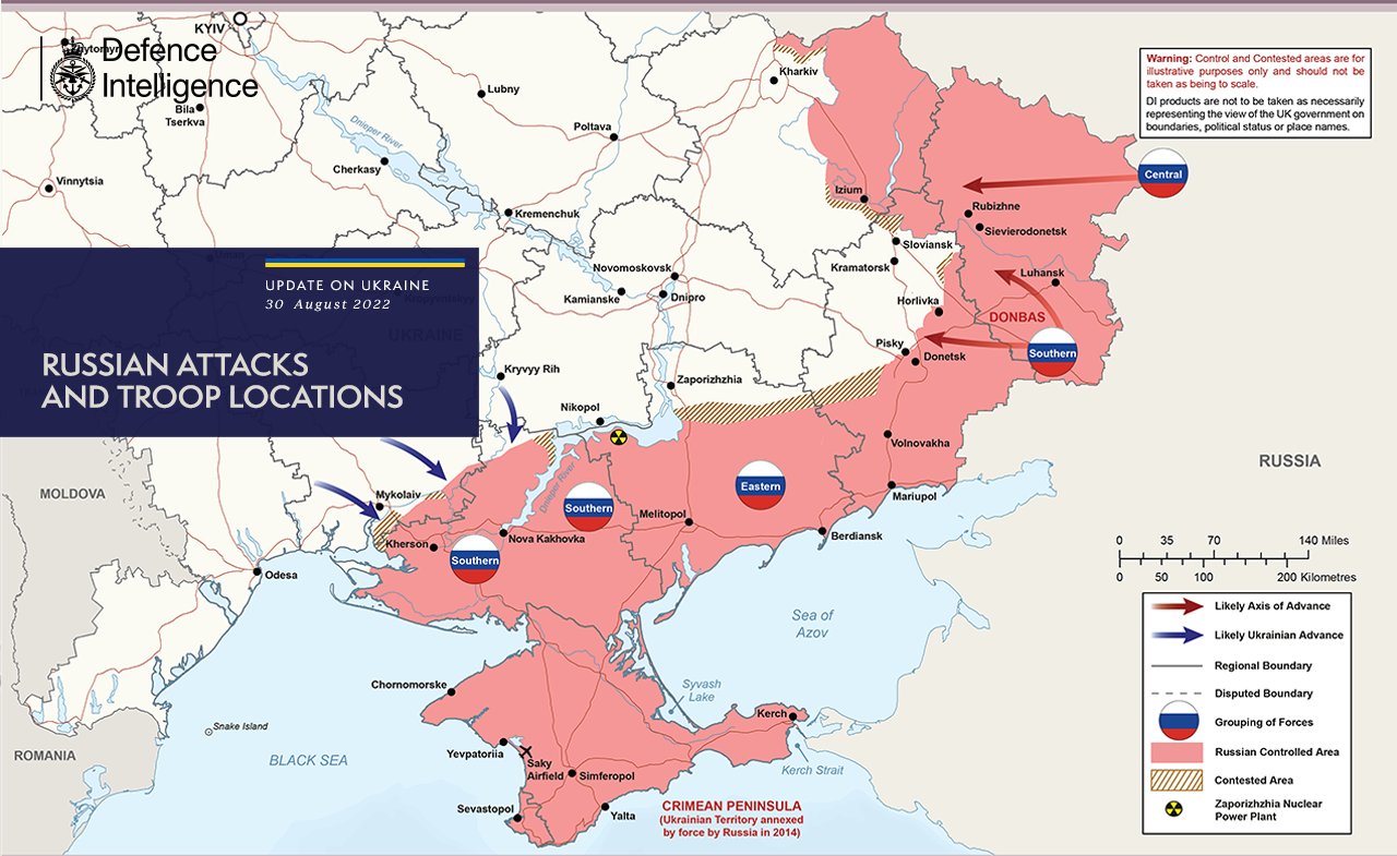 Британская разведка показала актуальную карту войны в Украине: какова ситуация на юге