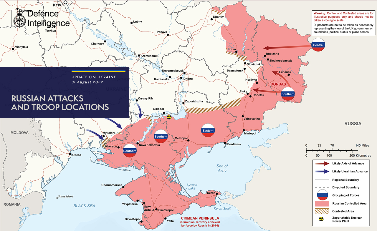 Актуальная карта войны в Украине от Британии: какова ситуация на фронтах