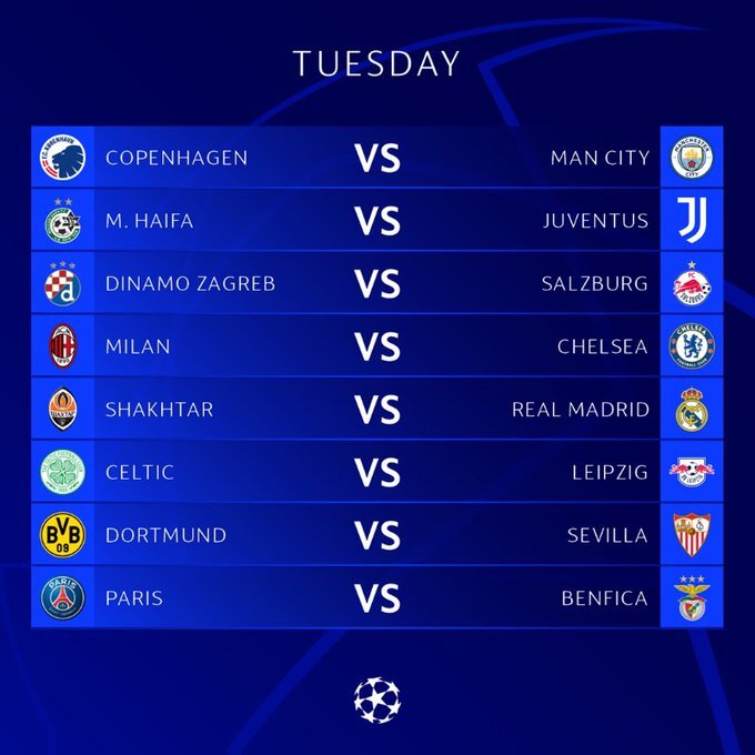 Продолжение Лиги чемпионов 11 октября: полное расписание матчей вторника