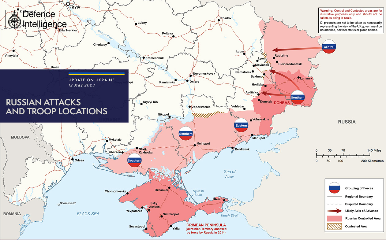 Карта боевых действий в Украине от британской разведки: какие изменения на фронтах