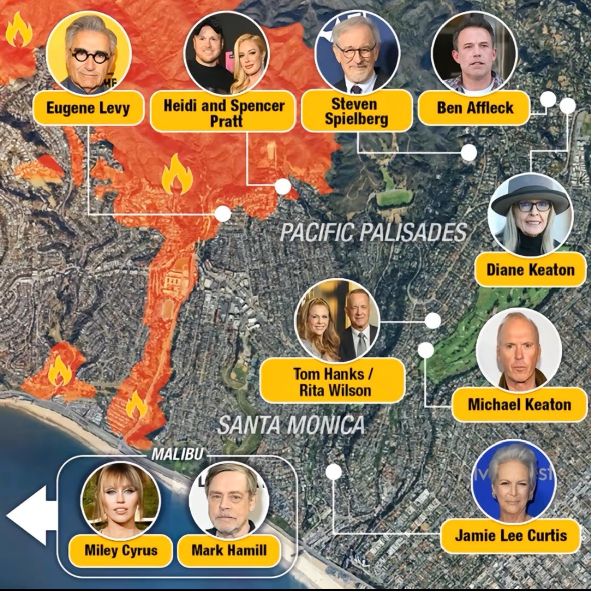Пожар в Лос-Анджелесе: горят дома голливудских звезд, они в панике
