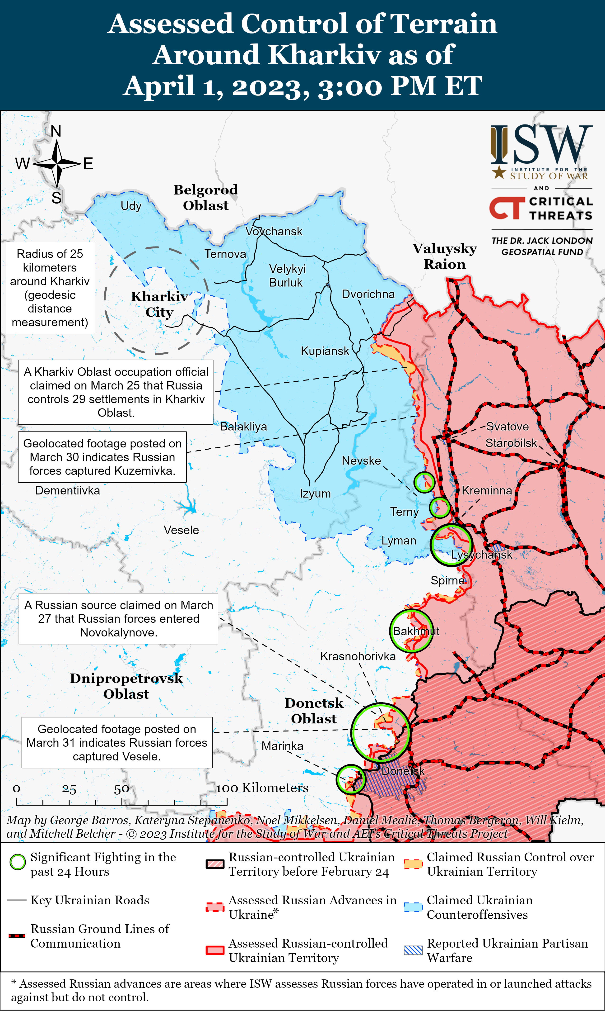 Темпы российских штурмов в районе Бахмута существенно снизились: карты боев ISW