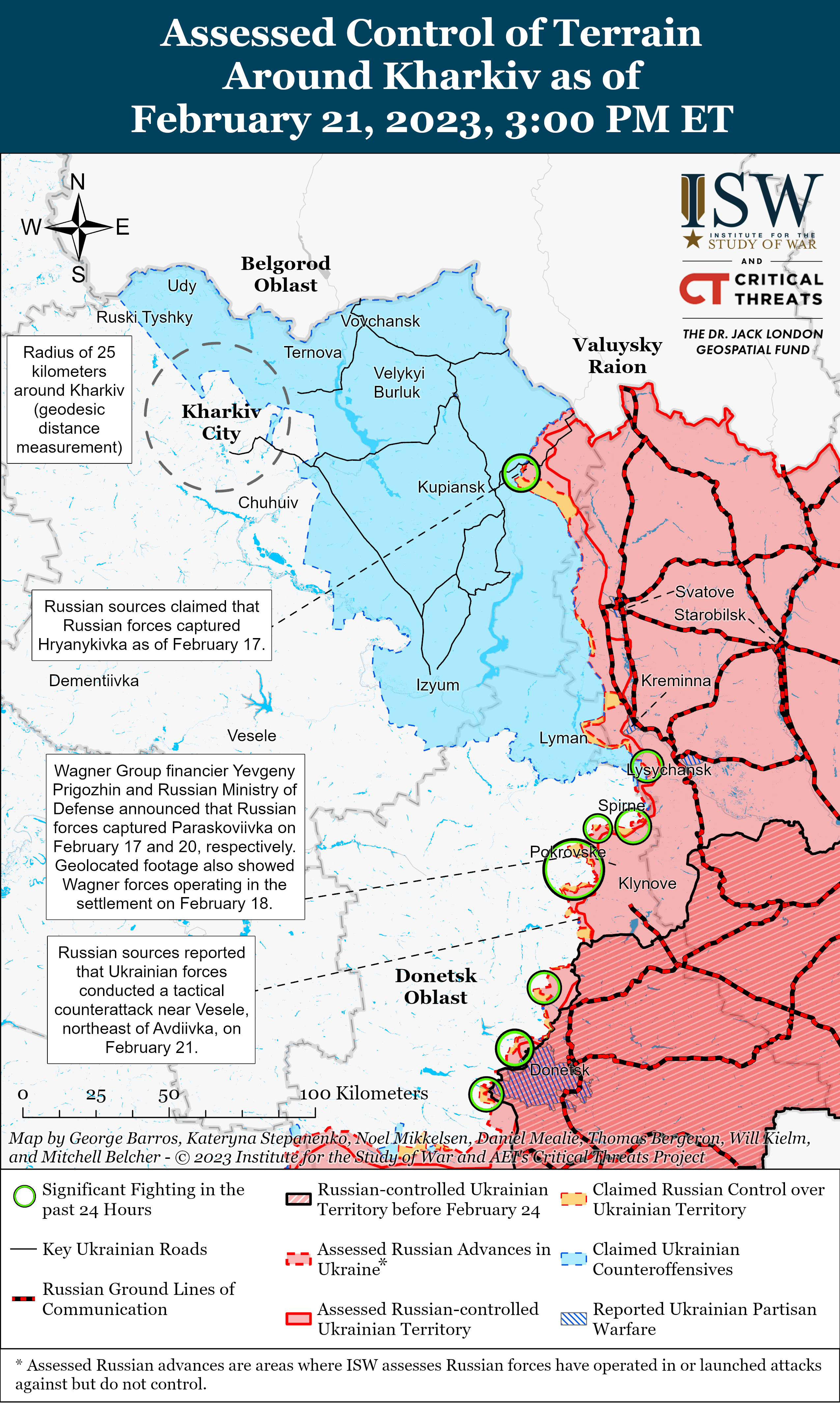 ВСУ успешно контратаковали у Кременной и Авдеевки: карты боев ISW