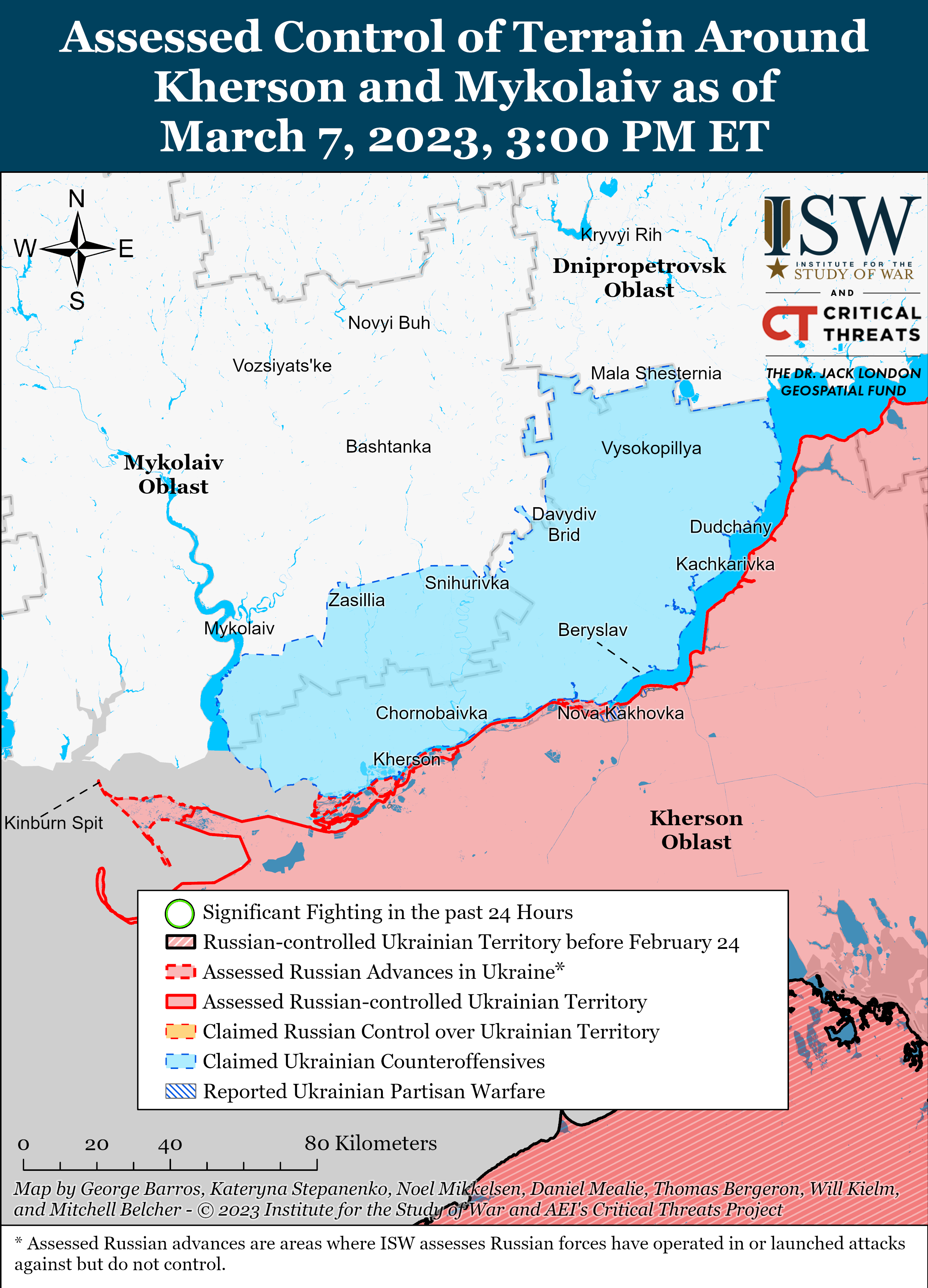 ВСУ проводят контратаки к западу от Бахмута: карты боев от ISW