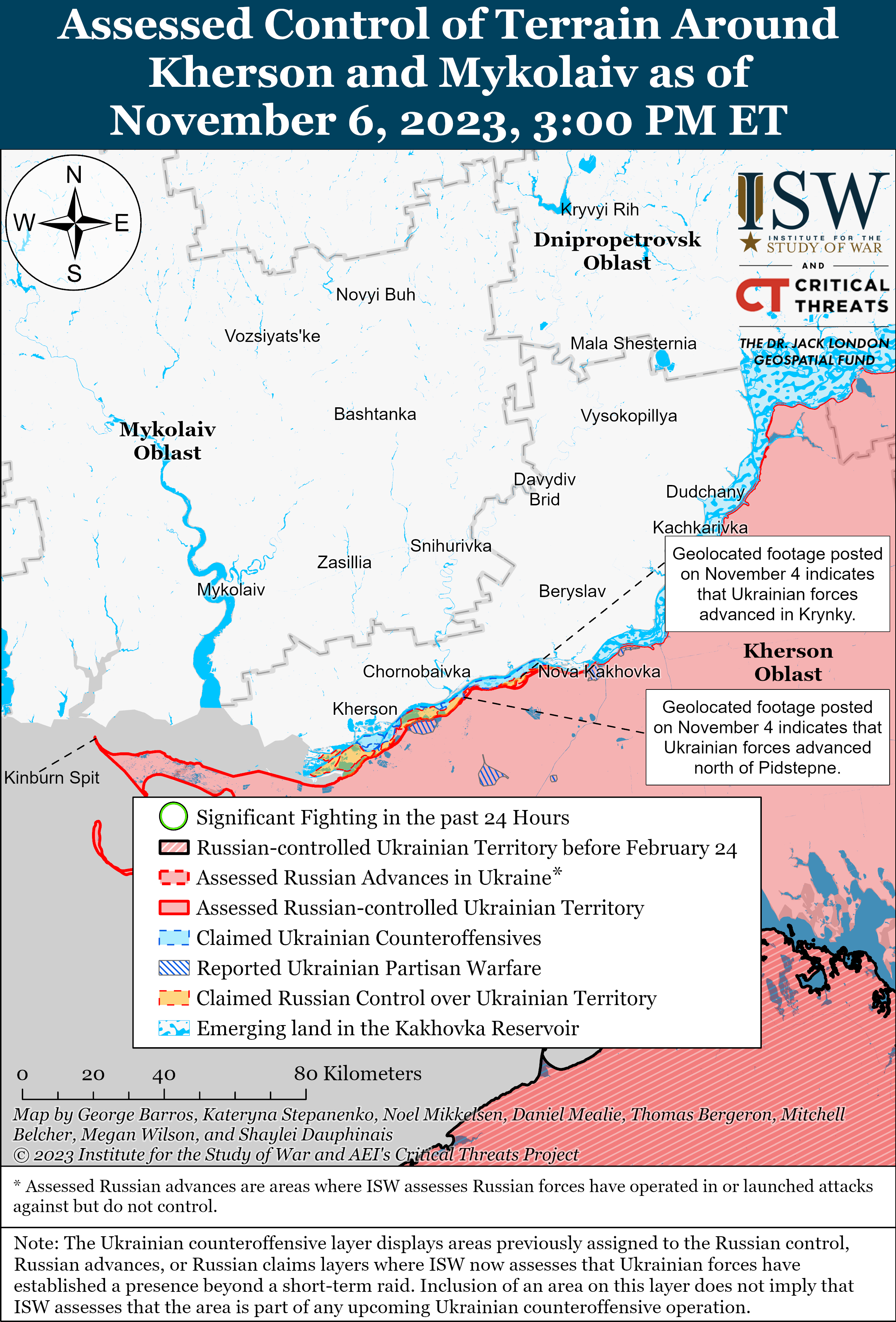 ЗСУ просунулися на лівому березі Херсонської області: карти боїв ISW