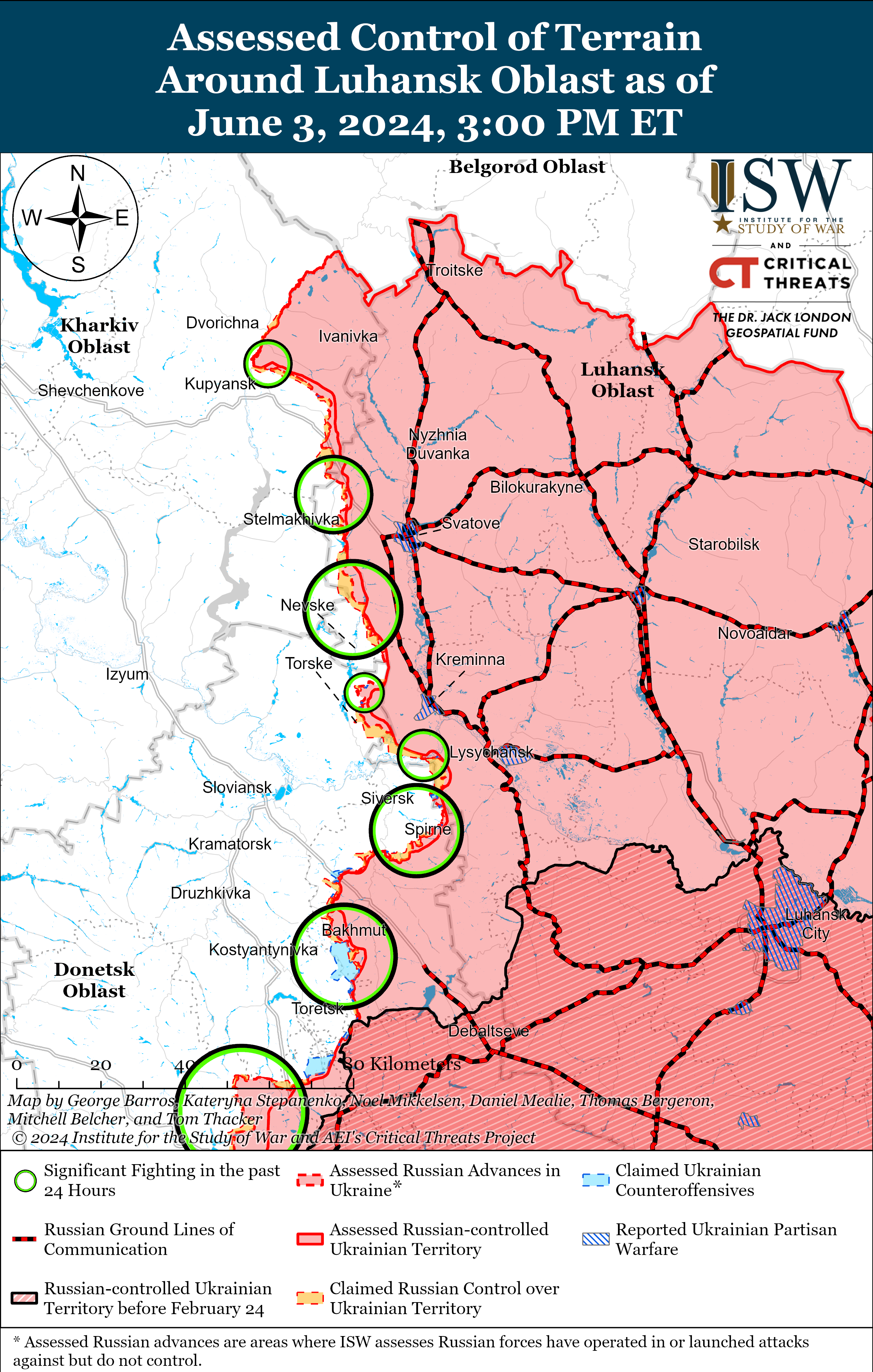 ВСУ возвращают позиции в Волчанске, а РФ продолжает наступать на Донбассе: карты ISW