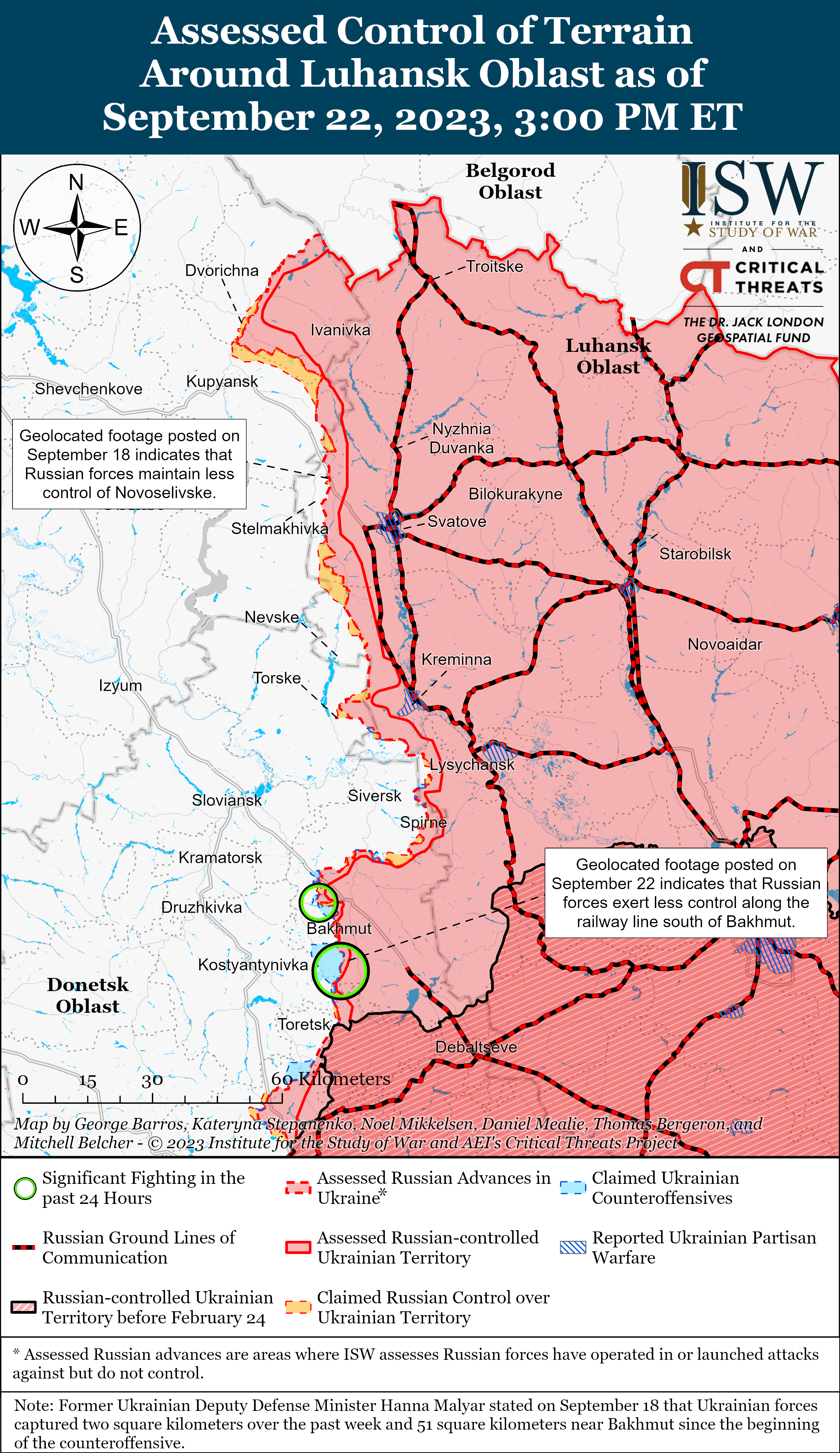 ВСУ продвинулись в районах Клещиевки и Новопрокоповки: карты боев ISW