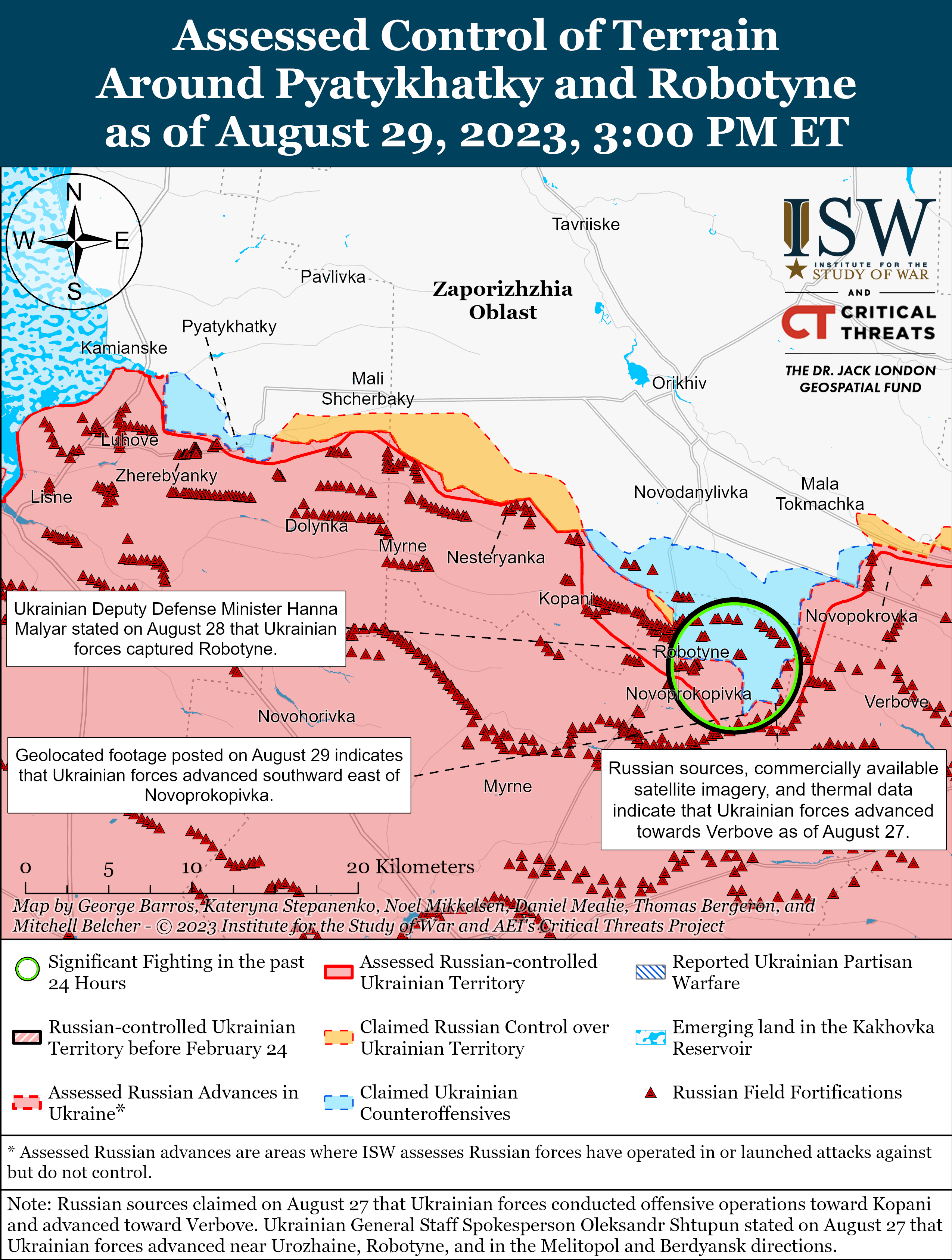 ВСУ успешно продвигаются восточнее Роботиного: карты боев ISW