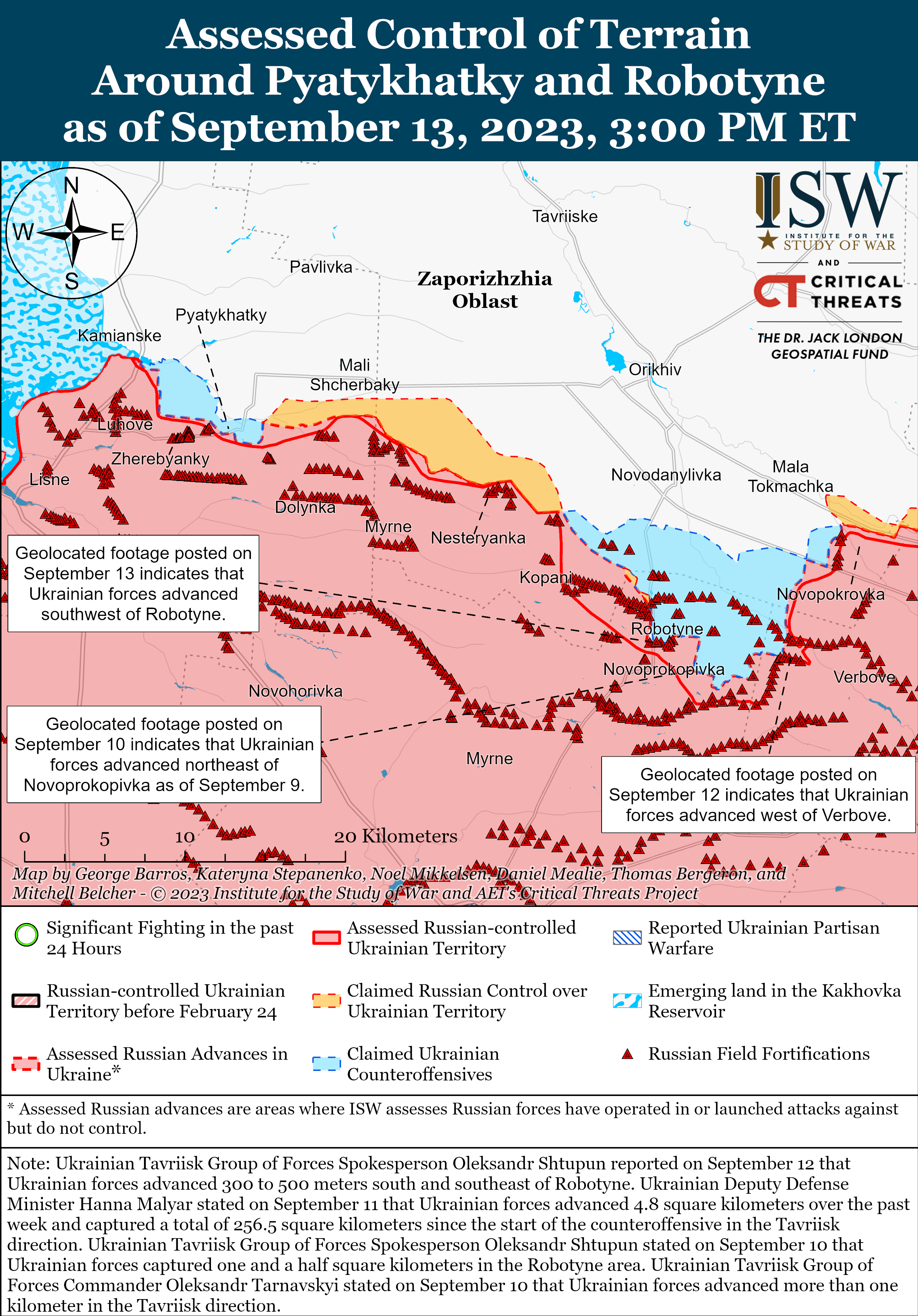 Украинские войска продвинулись на западе Запорожской области: карты боев ISW