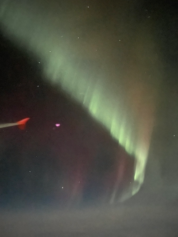 Ради потрясающего полярного сияния пилот развернул самолет на 360 градусов: вот как оно выглядит