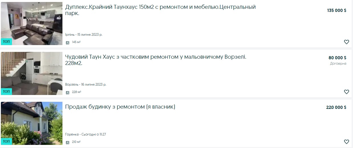 200 тисяч з ремонтом. Скільки коштують приватні будинки під Києвом влітку