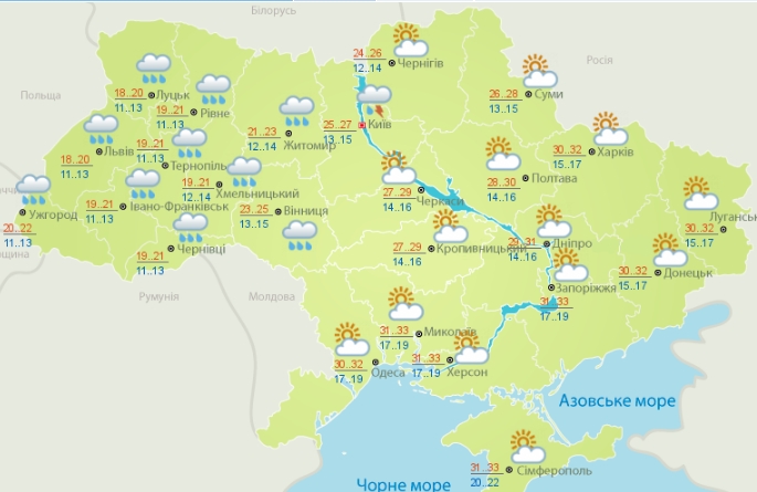 Сильные дожди на западе и жара на востоке и юге: какой будет погода сегодня