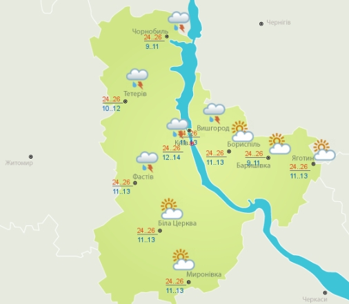 В Украине сохранится тепло, на западе и в Киеве ожидаются грозы