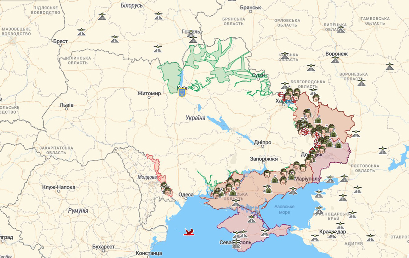 Обновленная карта боевых действий в Украине: что изменилось за сутки