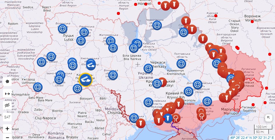 151 день войны в Украине: обновленная карта боевых действий на сегодня