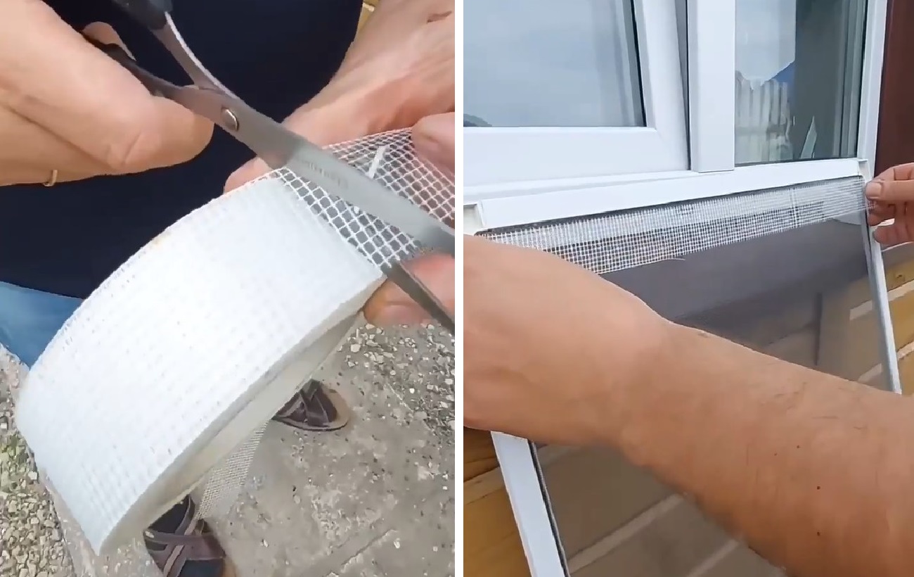 Простий до геніального спосіб ремонту дірок на москітній сітці