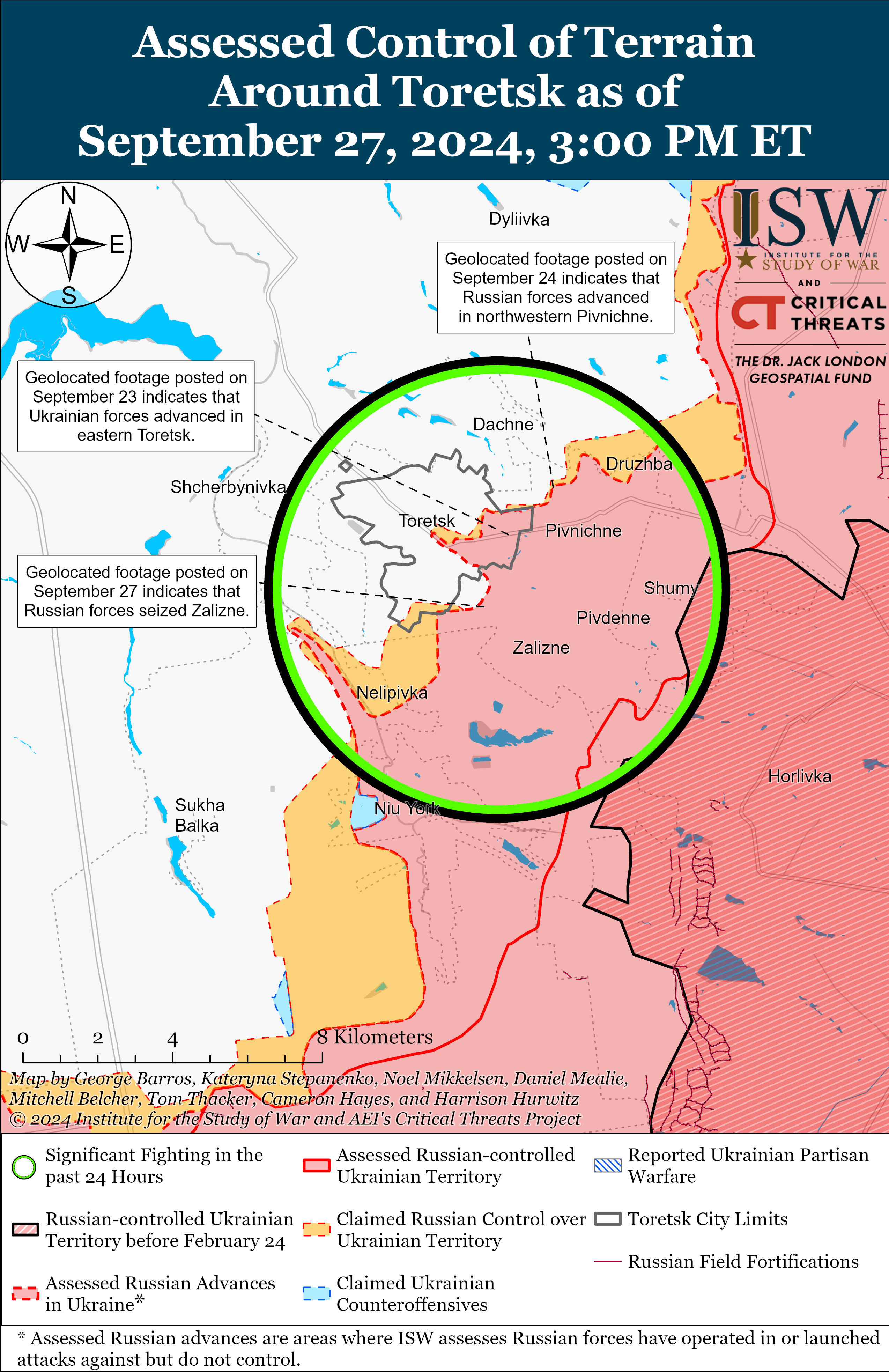 Оккупанты продвинулись на двух направлениях в Украине: карты ISW