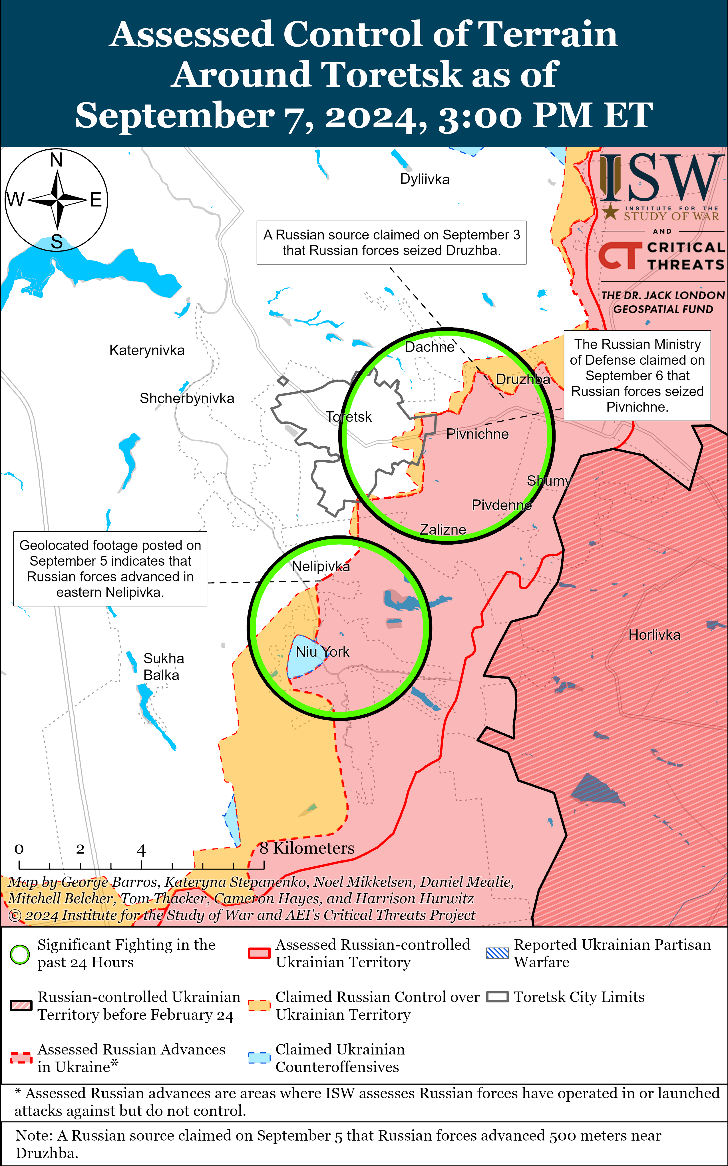 Росіяни захопили Синьківку в Харківській області і просунулися ще на трьох напрямках: карти ISW