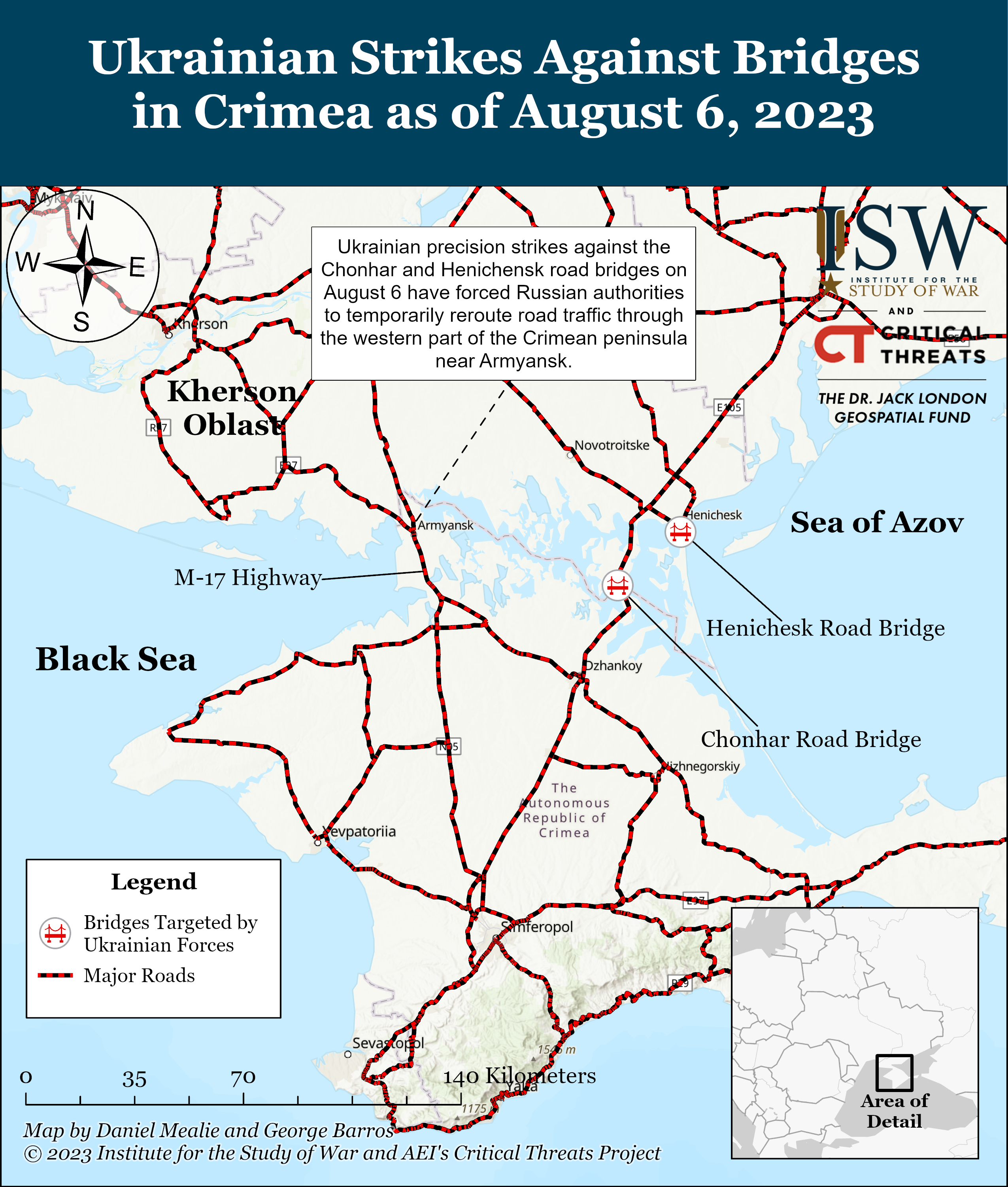 ISW: удары по мостам в Крым являются частью кампании ВСУ для решительного контрнаступления