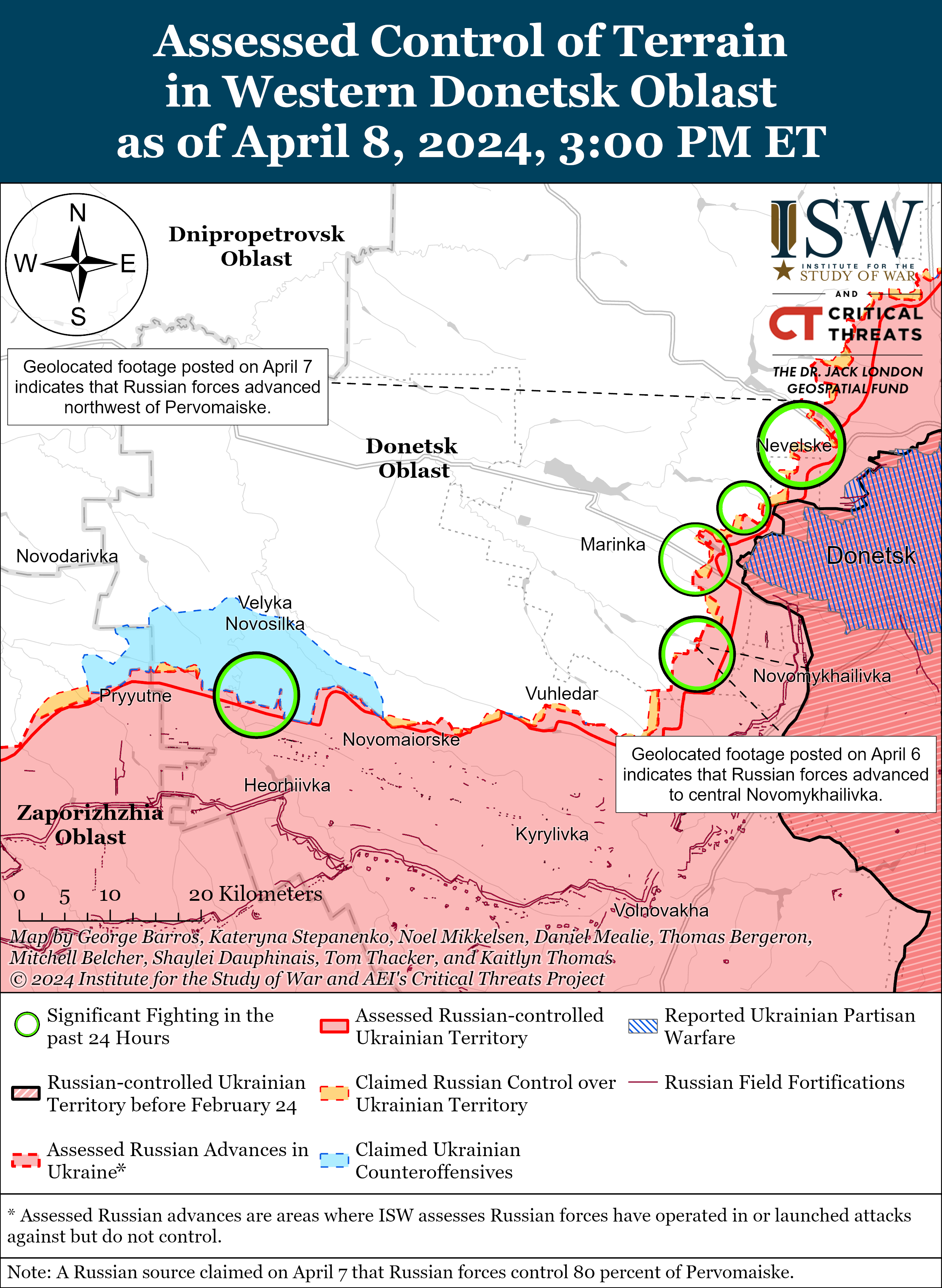 ISW фиксирует продвижение россиян на нескольких направлениях фронта: карты боев