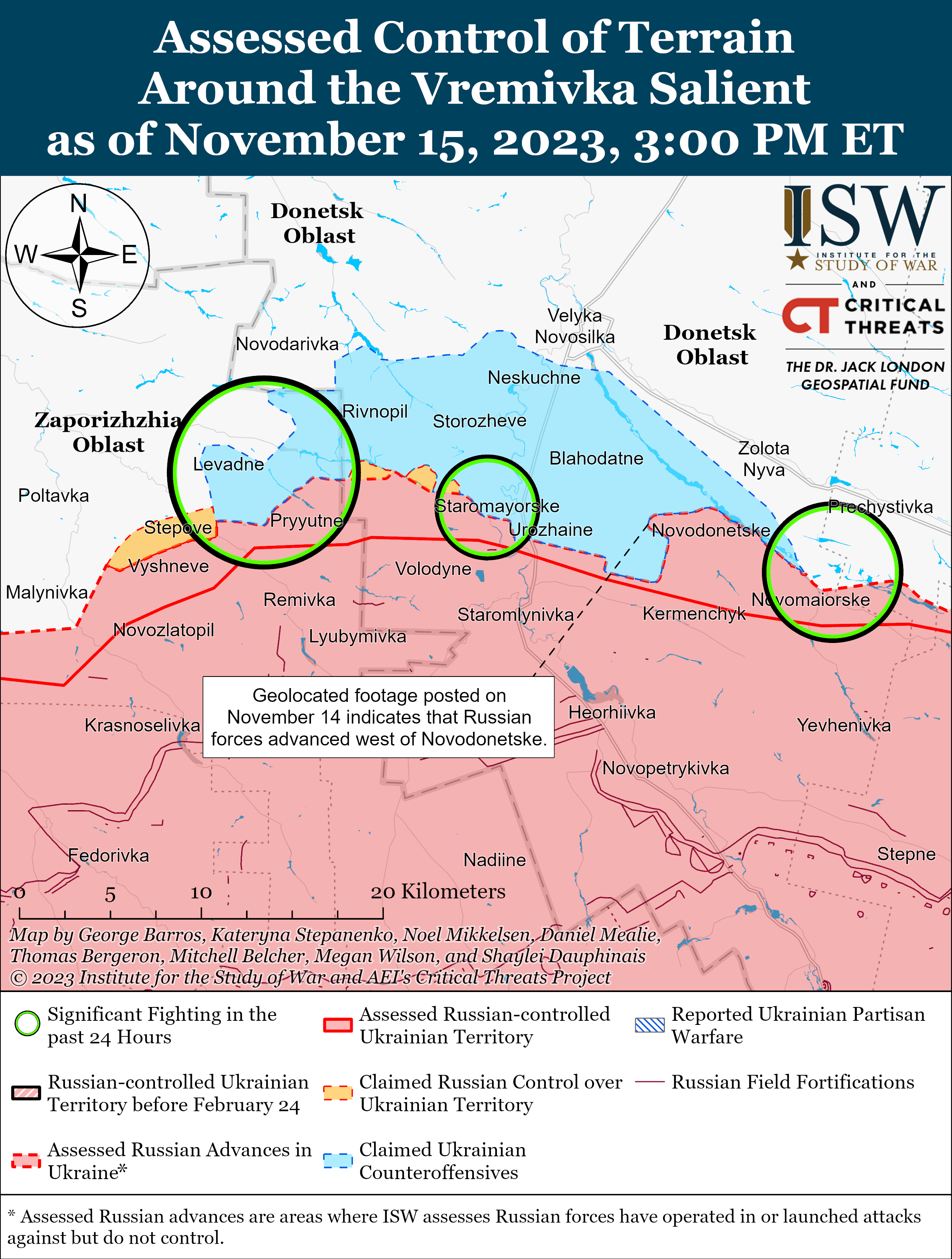 ВСУ получили территориальные успехи к югу от Бахмута: карты боев ISW