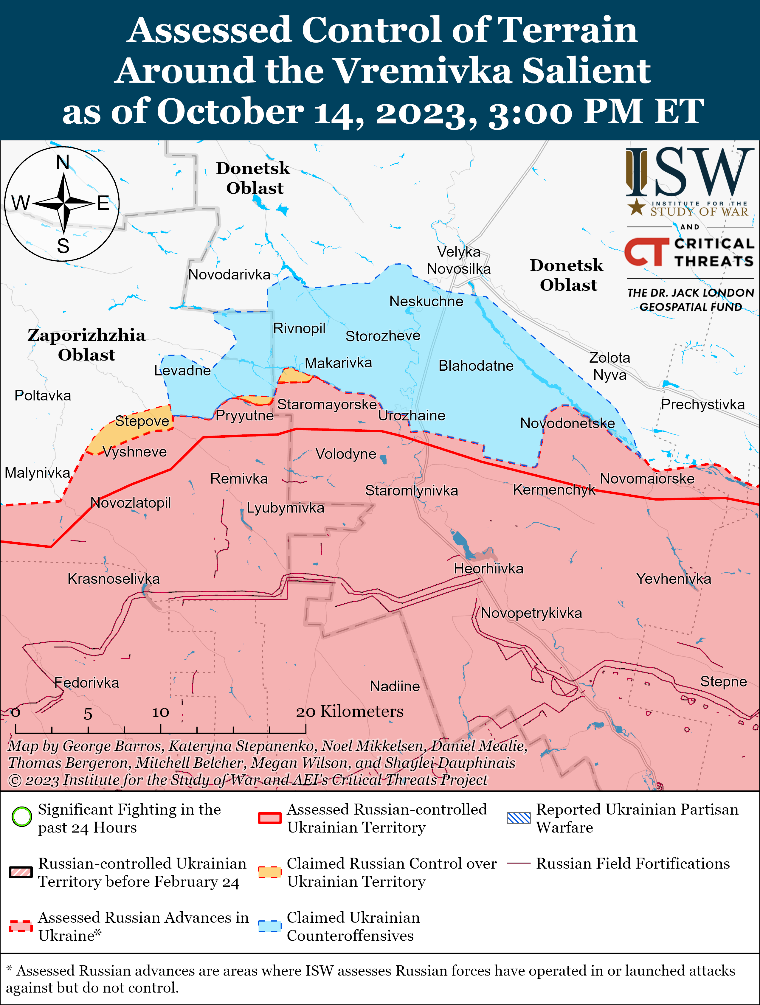 ЗСУ просунулись на північ від Мар’їнки, а РФ хоче оточити Куп’янськ​​​​: карти боїв ISW