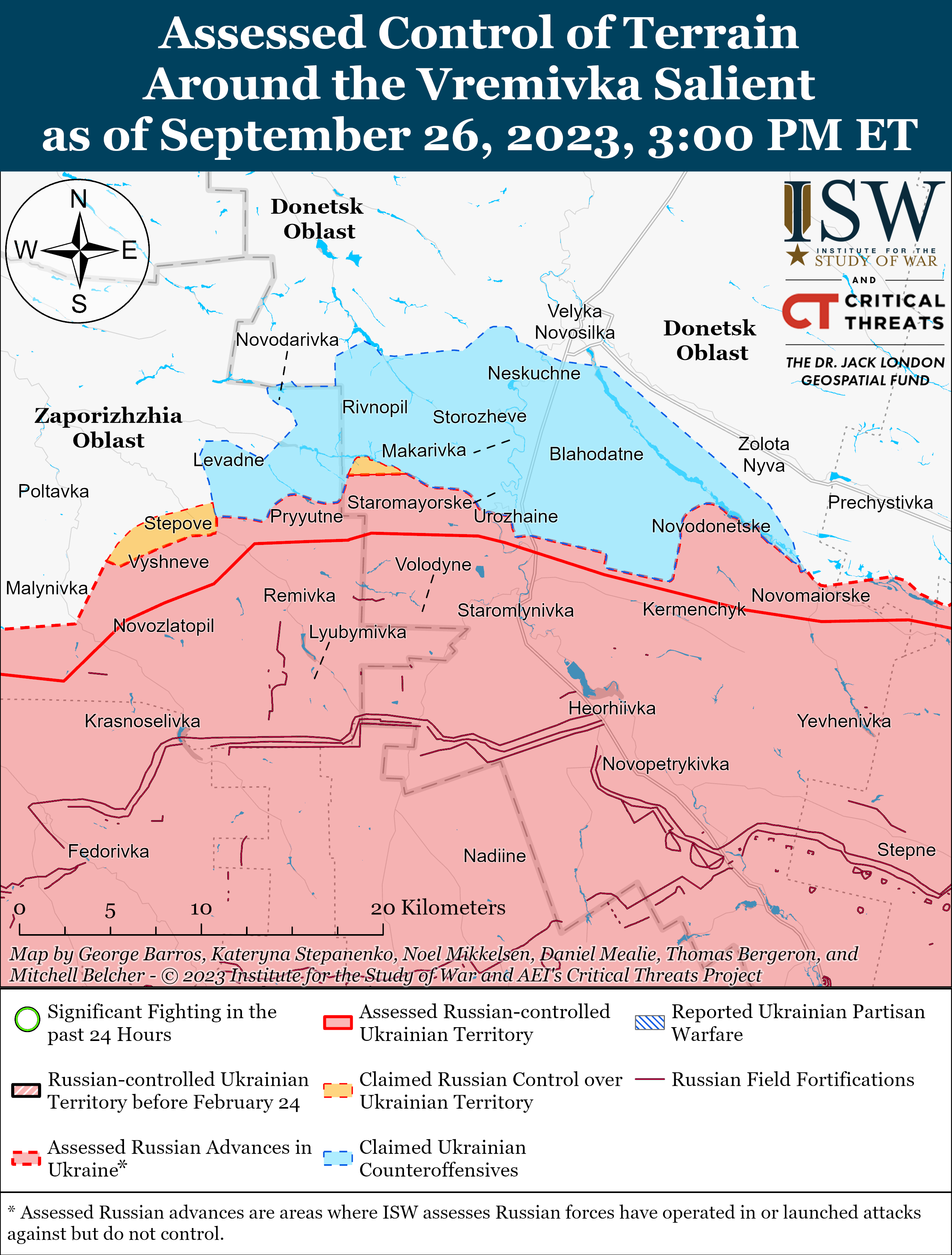 ЗСУ просунулися в районі Бахмута та в Запорізькій області: карти боїв ISW