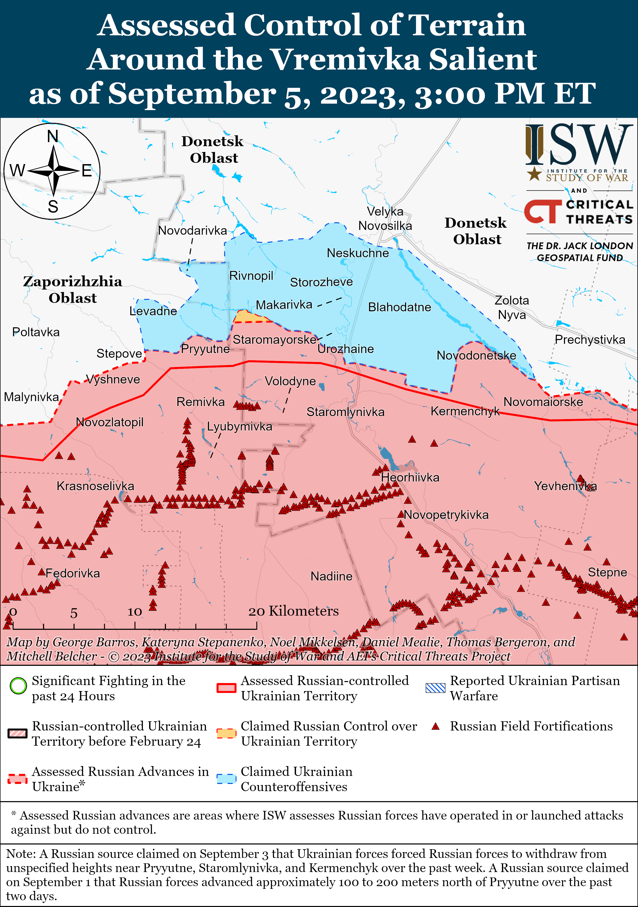 Украинские войска продвинулись на нескольких направлениях: карты боев ISW