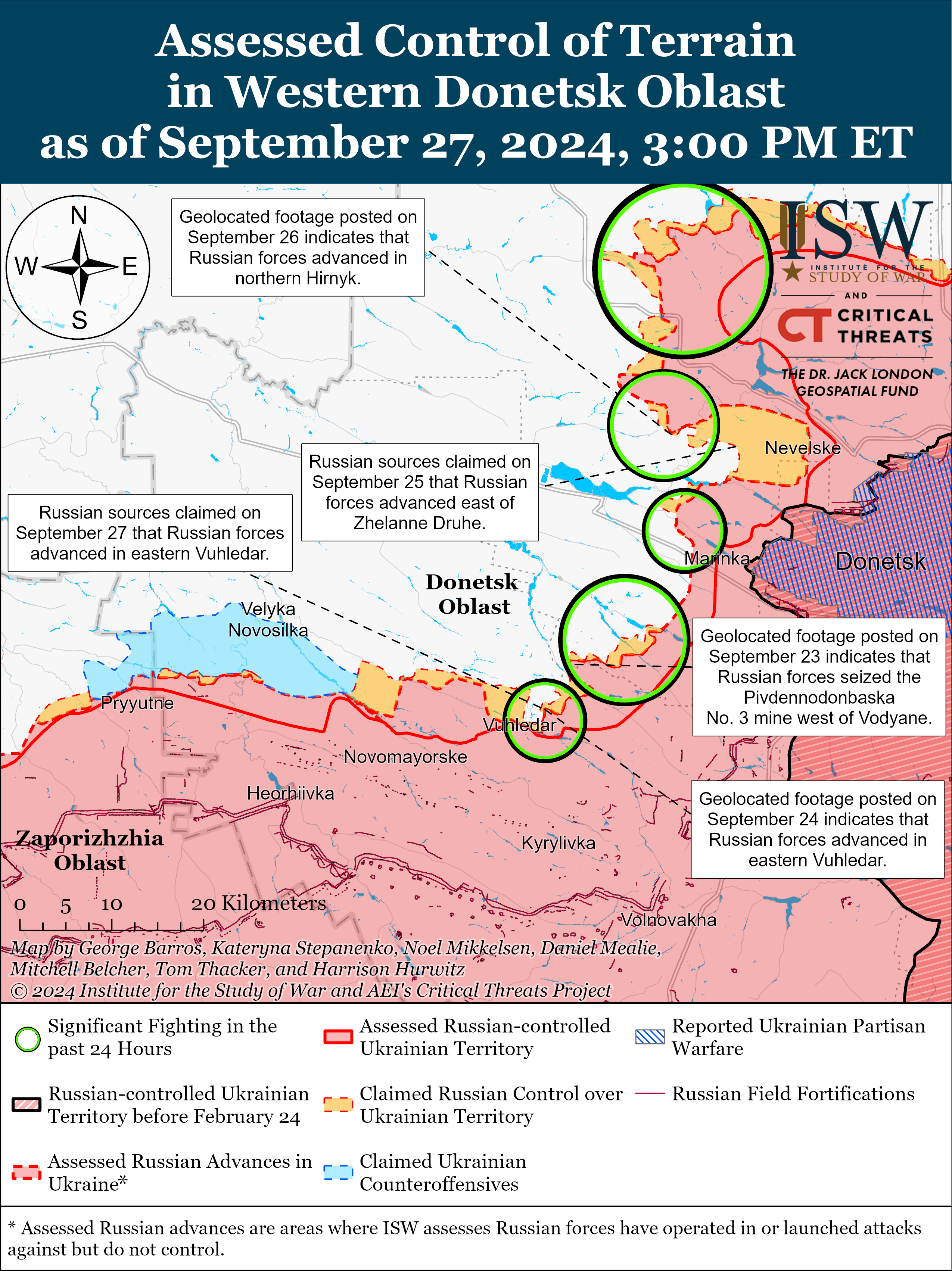 Окупанти просунулися на двох напрямках в Україні: карти ISW