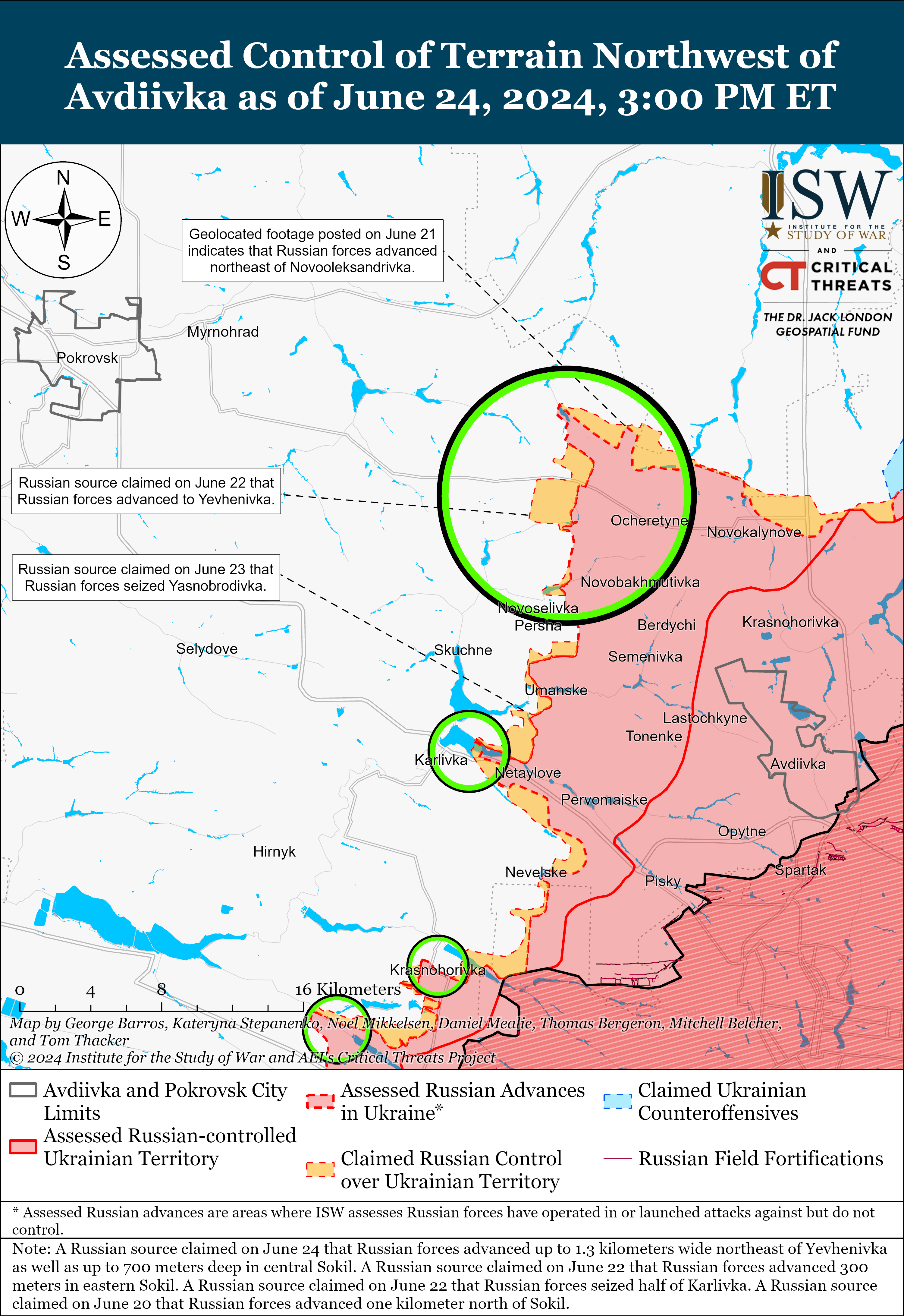 ВСУ контратаковали в Волчанске, россияне продвинулись по двум направлениям: карты ISW