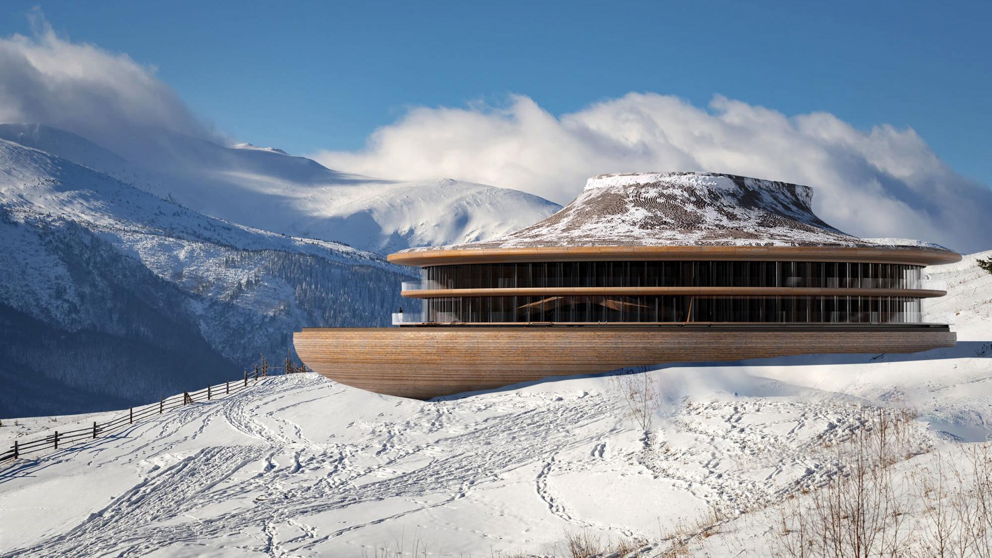 Смотрите, как будет выглядеть гостиница в Карпатах, которая "сольется" с природой (фото)