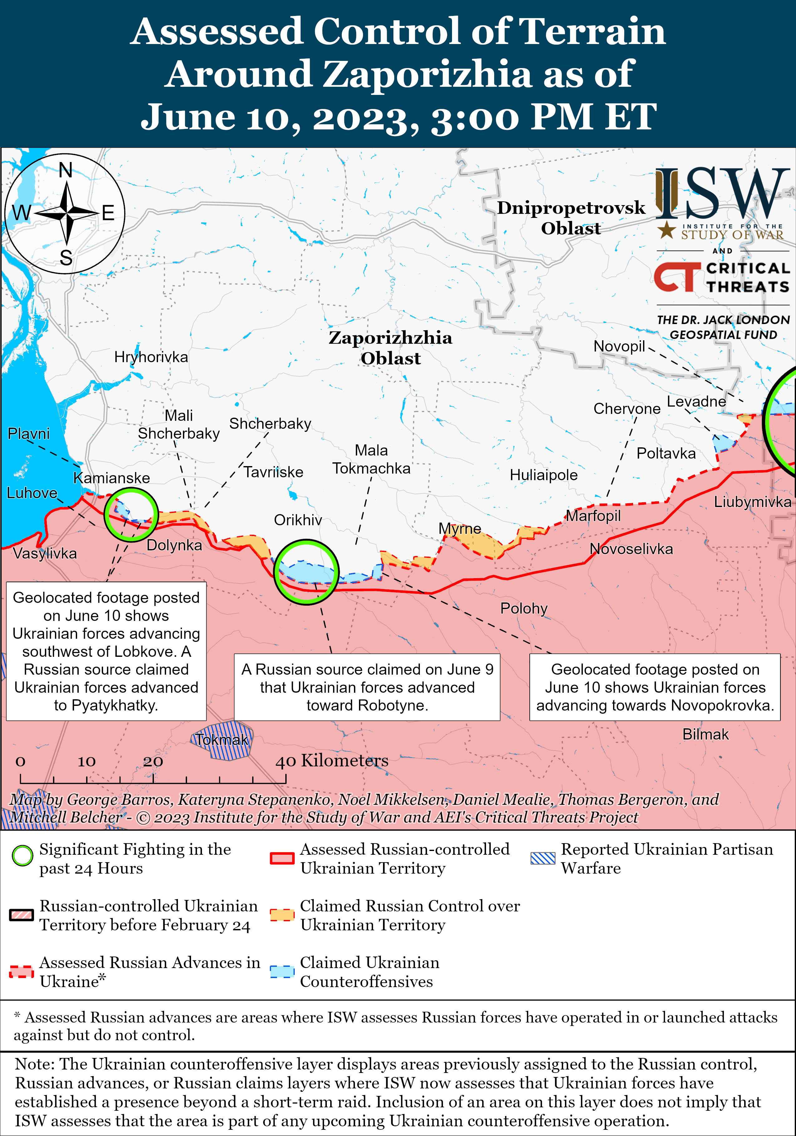 Украинские военные успешно контратакуют и продвигаются на юге: карты боев ISW