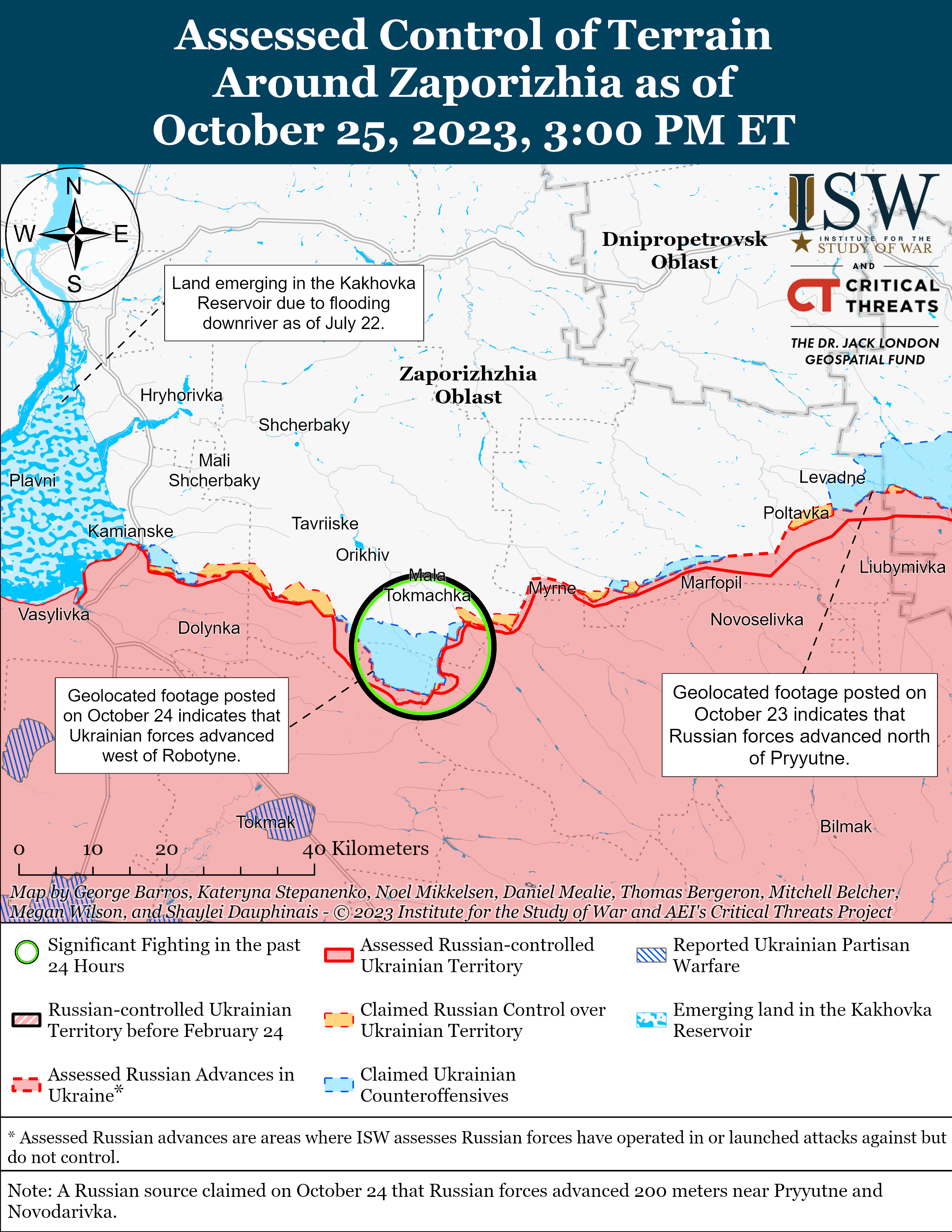 ВСУ наступают в районах Клещиевки, Андреевки и Роботино: карты боев ISW