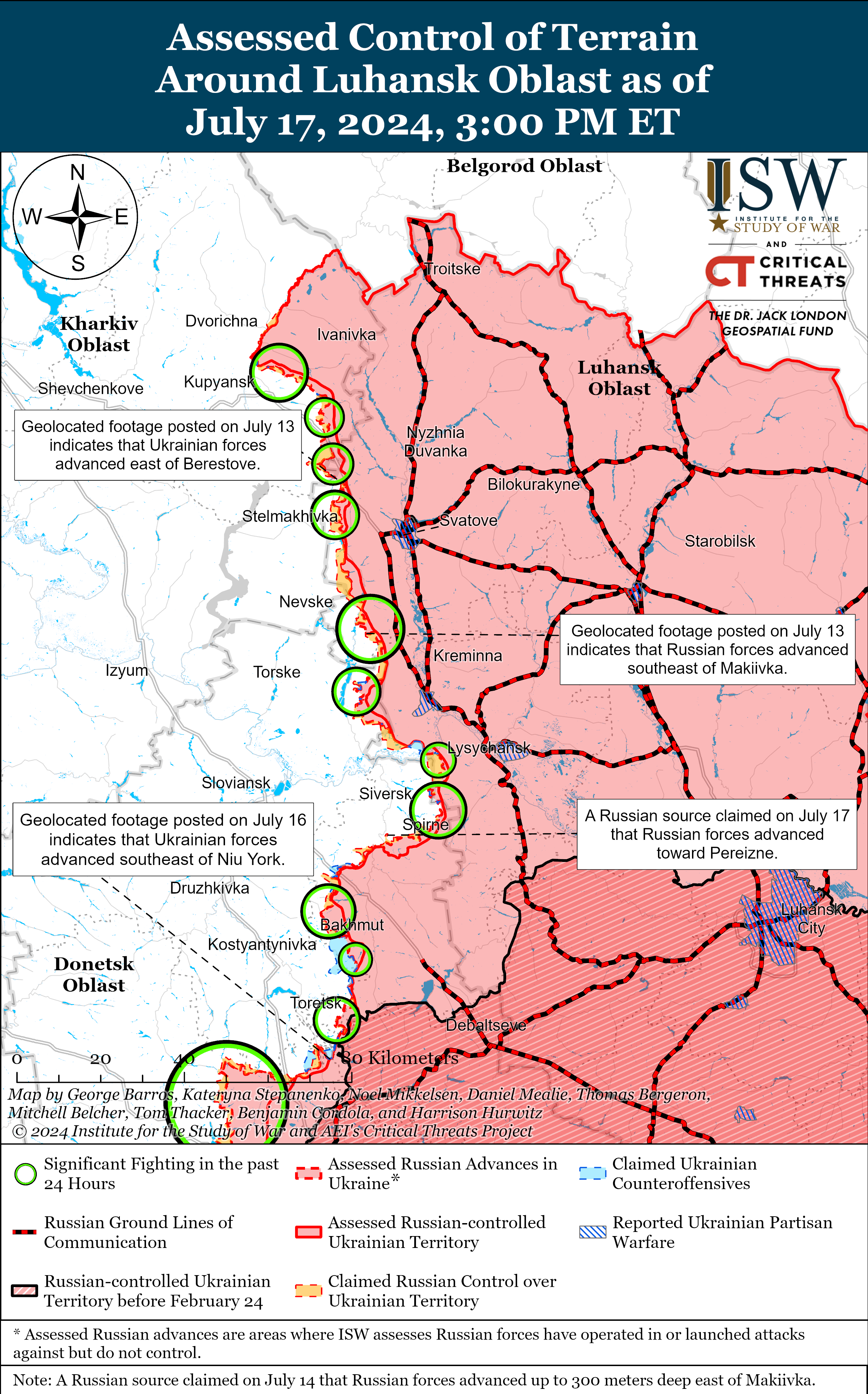 Ворог просунувся у Харківській області та на Донбасі: карти ISW