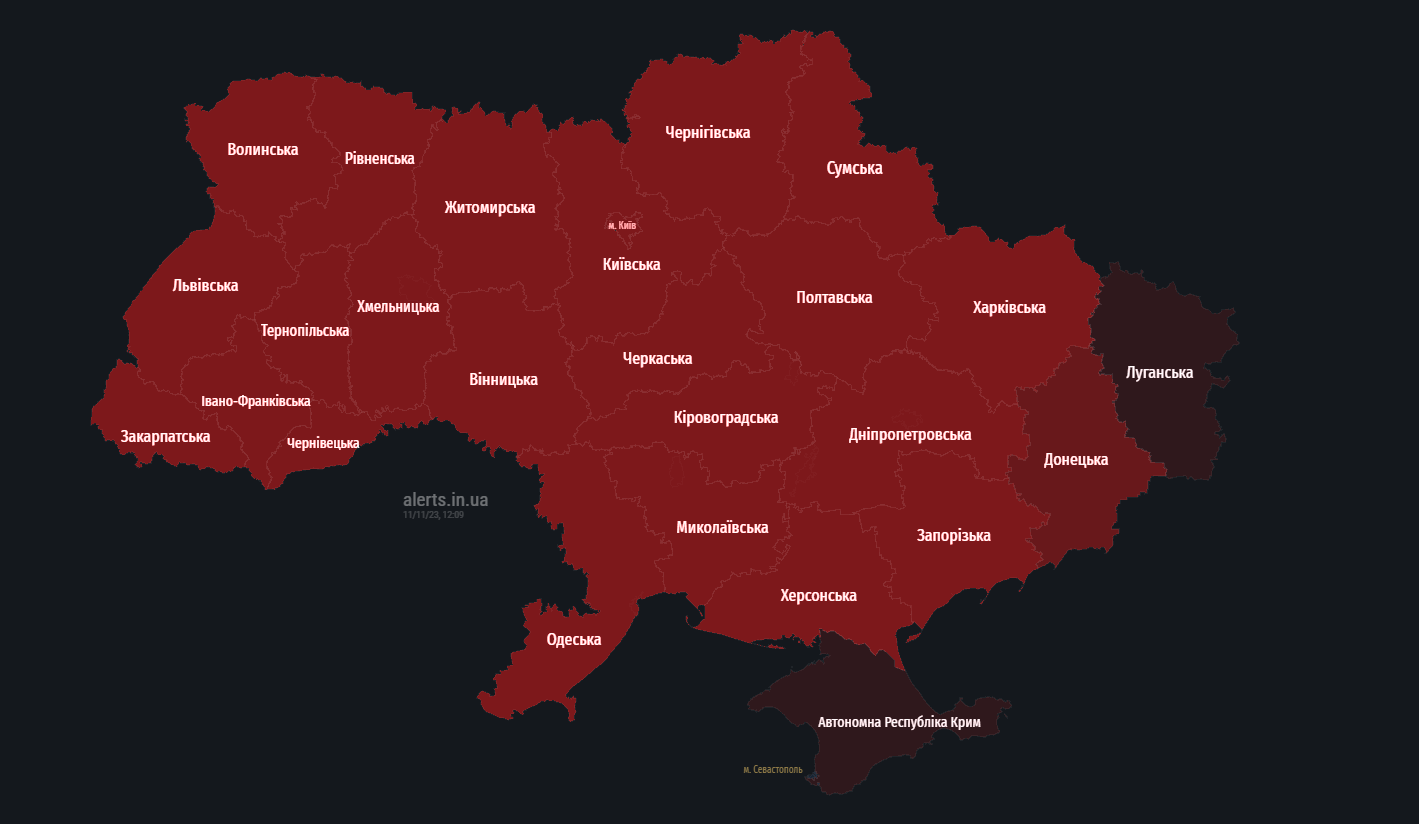 В Україні оголосили масштабну повітряну тривогу, росіяни підняли МіГ-31К