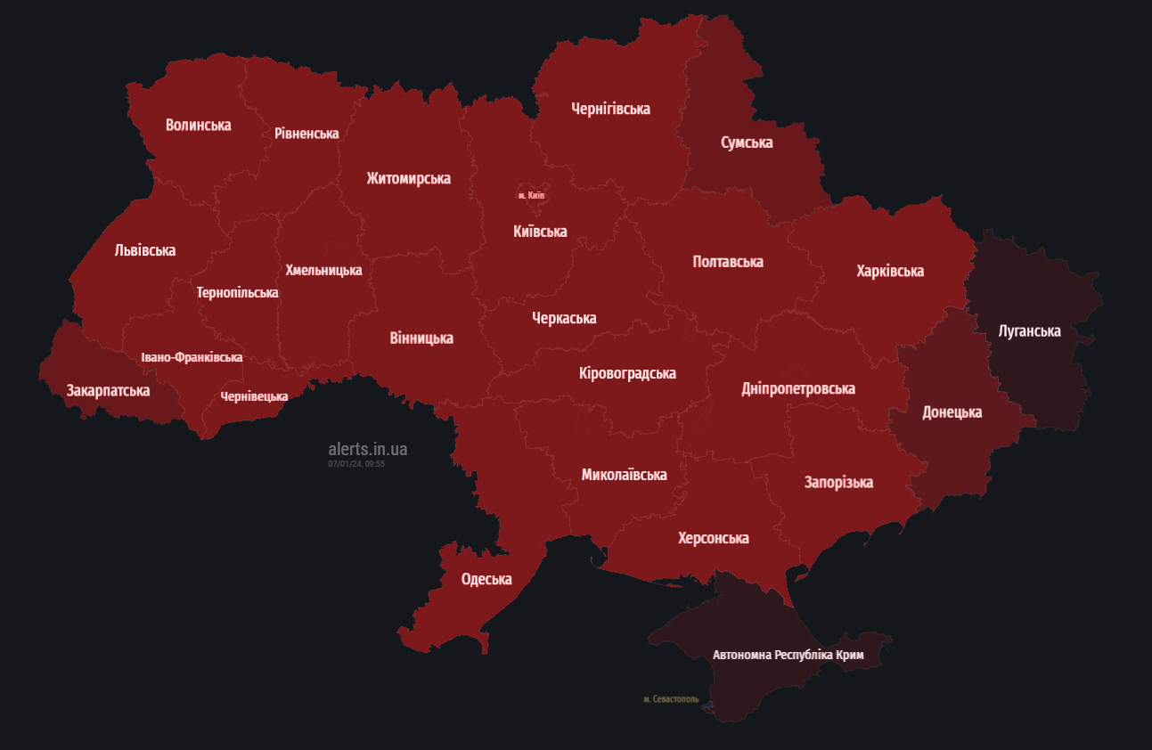 По усій території України оголосили повітряну тривогу, попереджають про зліт МіГ-31К qquiqduihtidruzrz