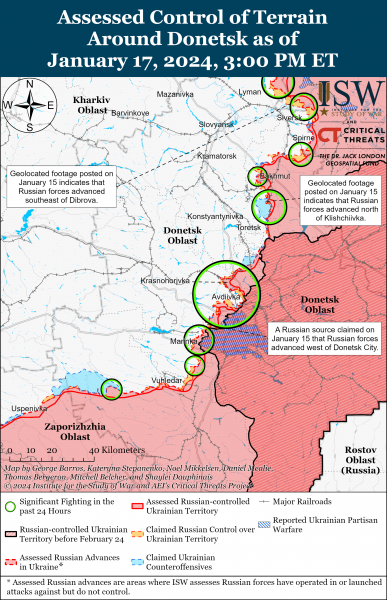 Украинские беспилотники усложняют логистику российских войск: карты боев ISW