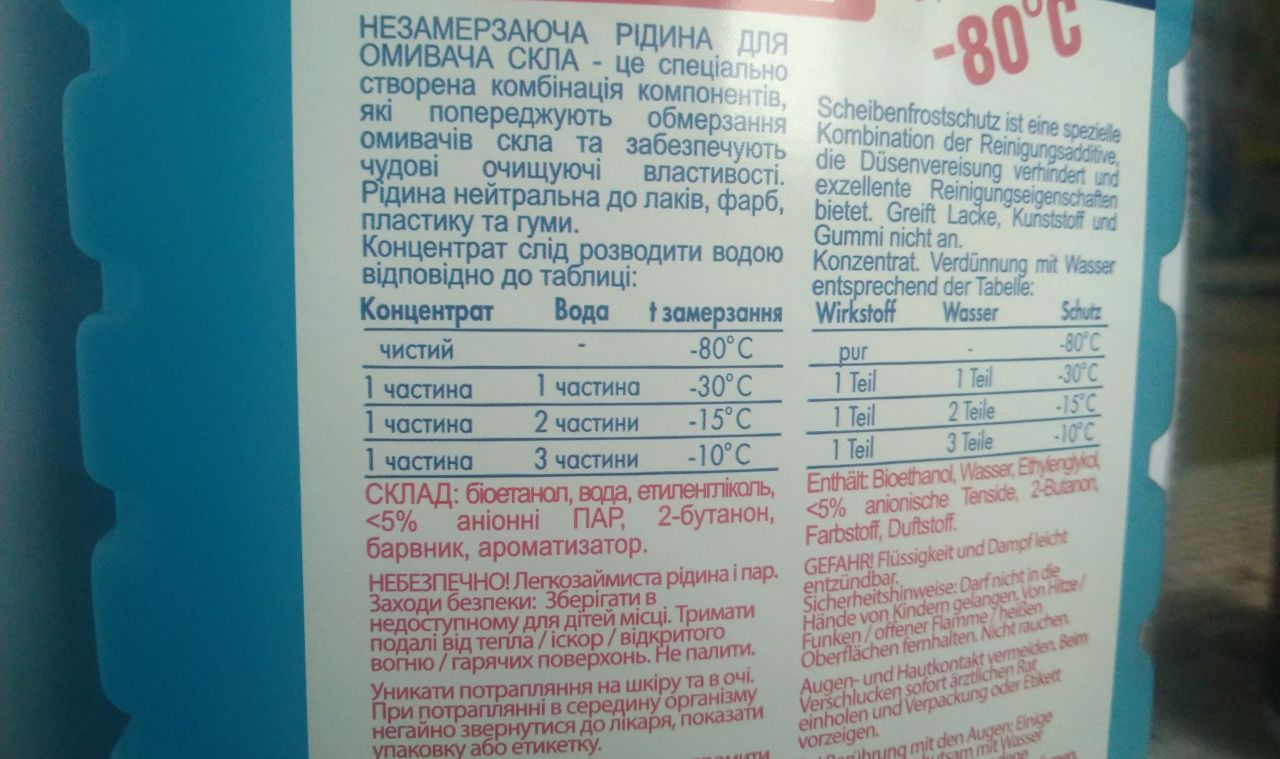 Мороз и незамерзайка для авто: сколько градусов должна иметь жидкость омывателя